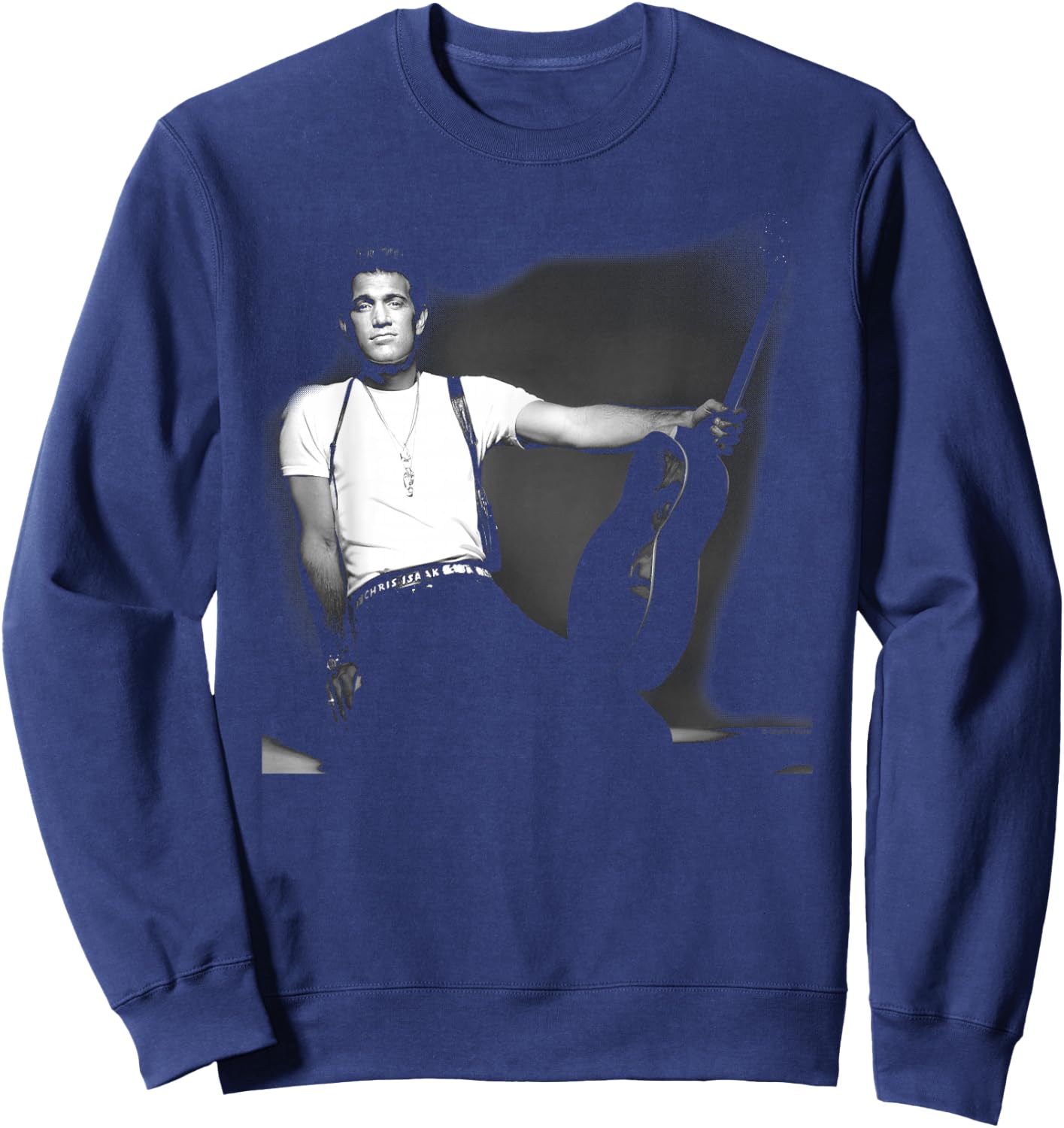Singer Chris Isaak B&W Studio Photo By Simon Fowler Sweatshirt - Sweatshirt | Navy