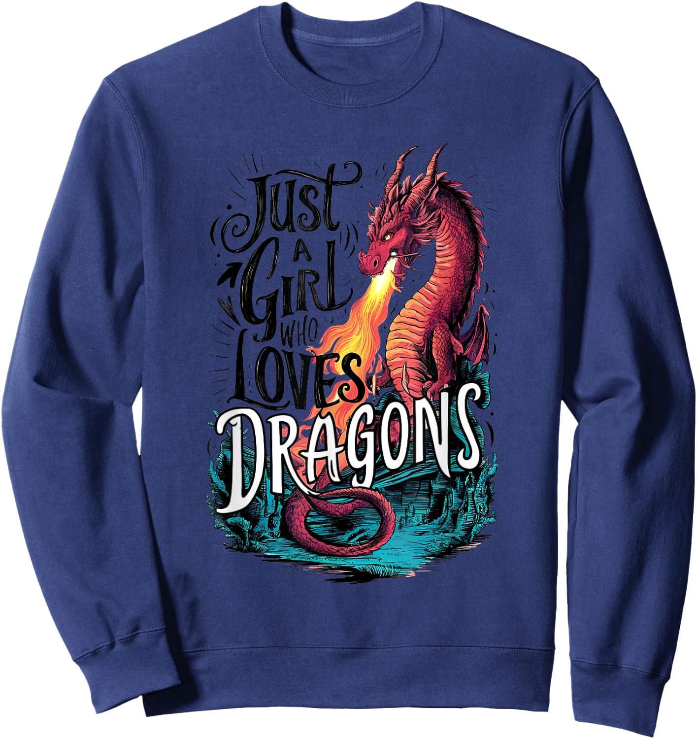 Just a girl who loves Dragons Sweatshirt - Sweatshirt | Navy