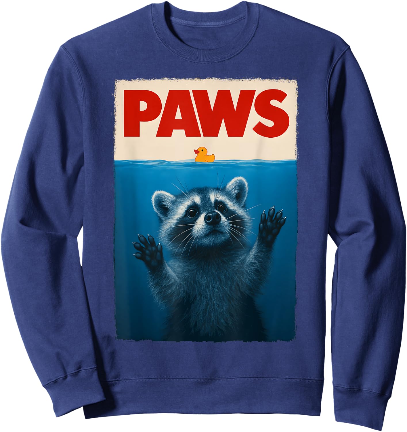 Paws Raccoon Trash Retro Men Kids Women Funny Raccoon Sweatshirt - Sweatshirt | Navy