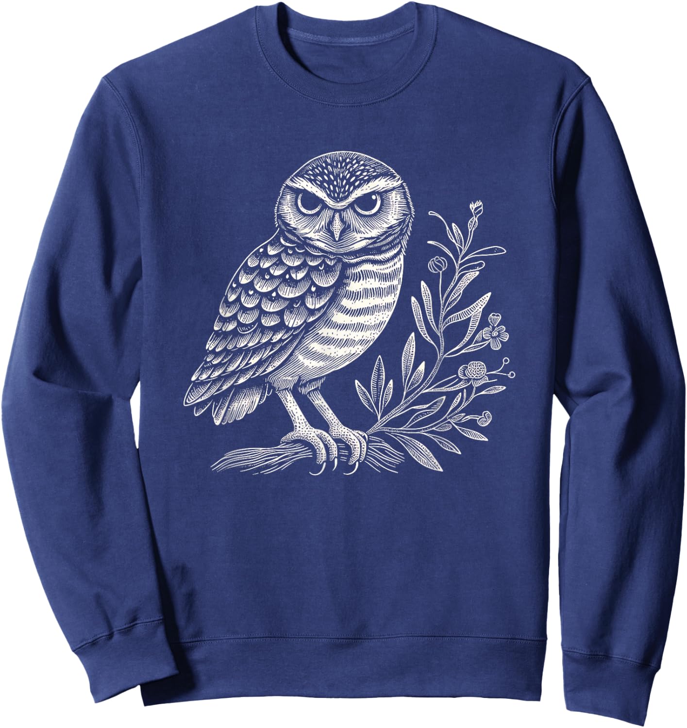 Burrowing Owl Graphic Art Design And Men Sweatshirt - Sweatshirt | Navy