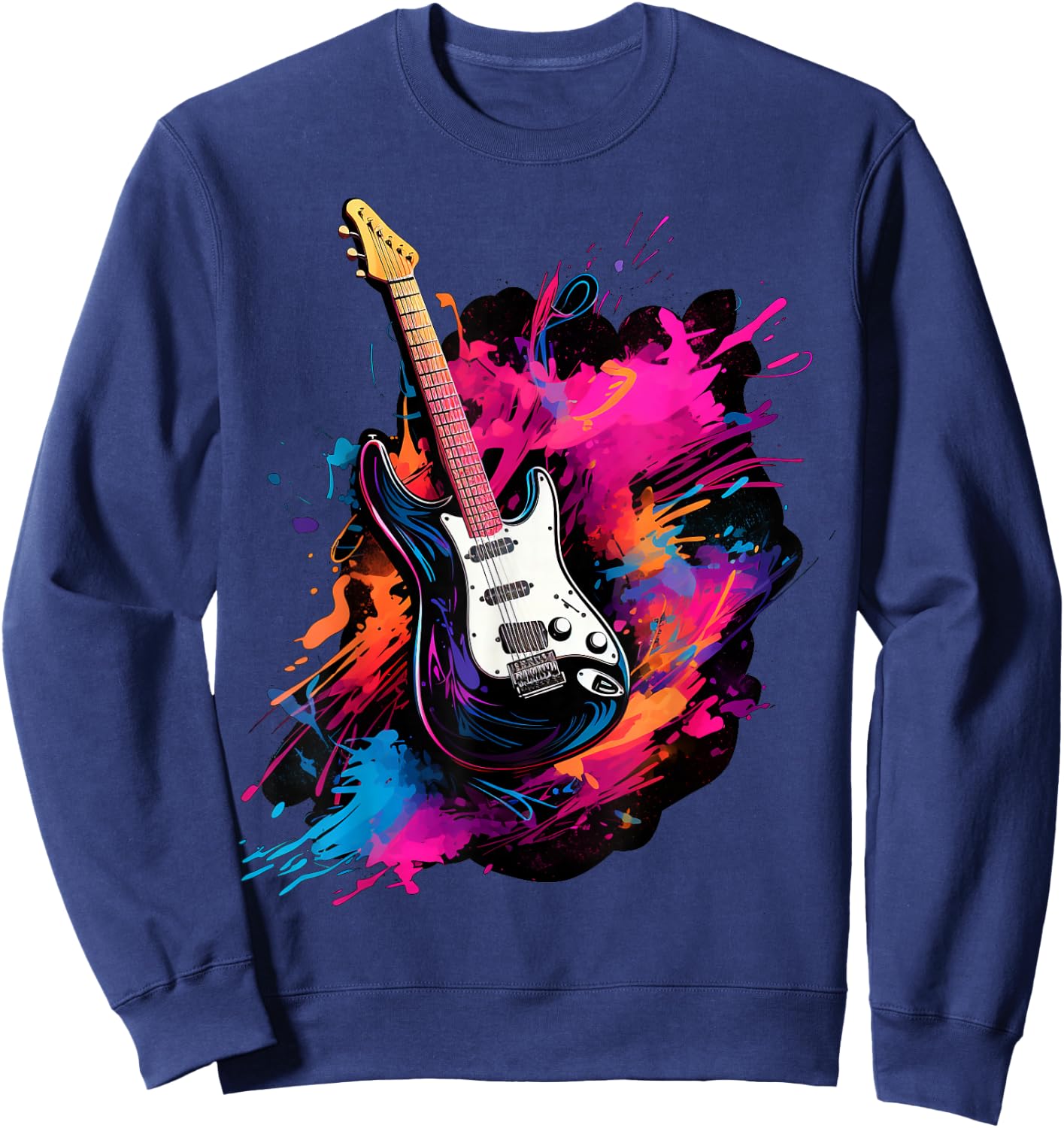 Men, Women and Kids Electric Guitar Sweatshirt - Sweatshirt | Navy