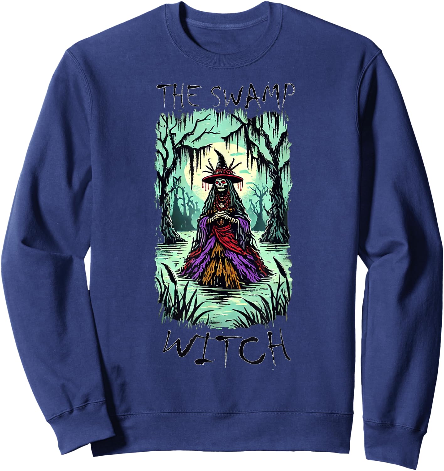 Louisiana Swamp Voodoo Witch Halloween Sweatshirt - Sweatshirt | Navy