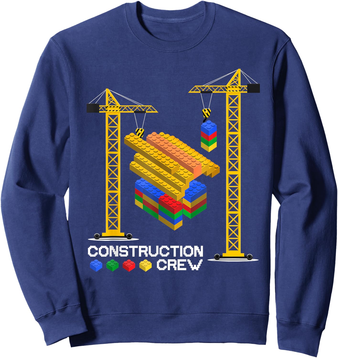 Construction Crew Building Blocks Master Builder Kids Boys Sweatshirt - Sweatshirt | Navy