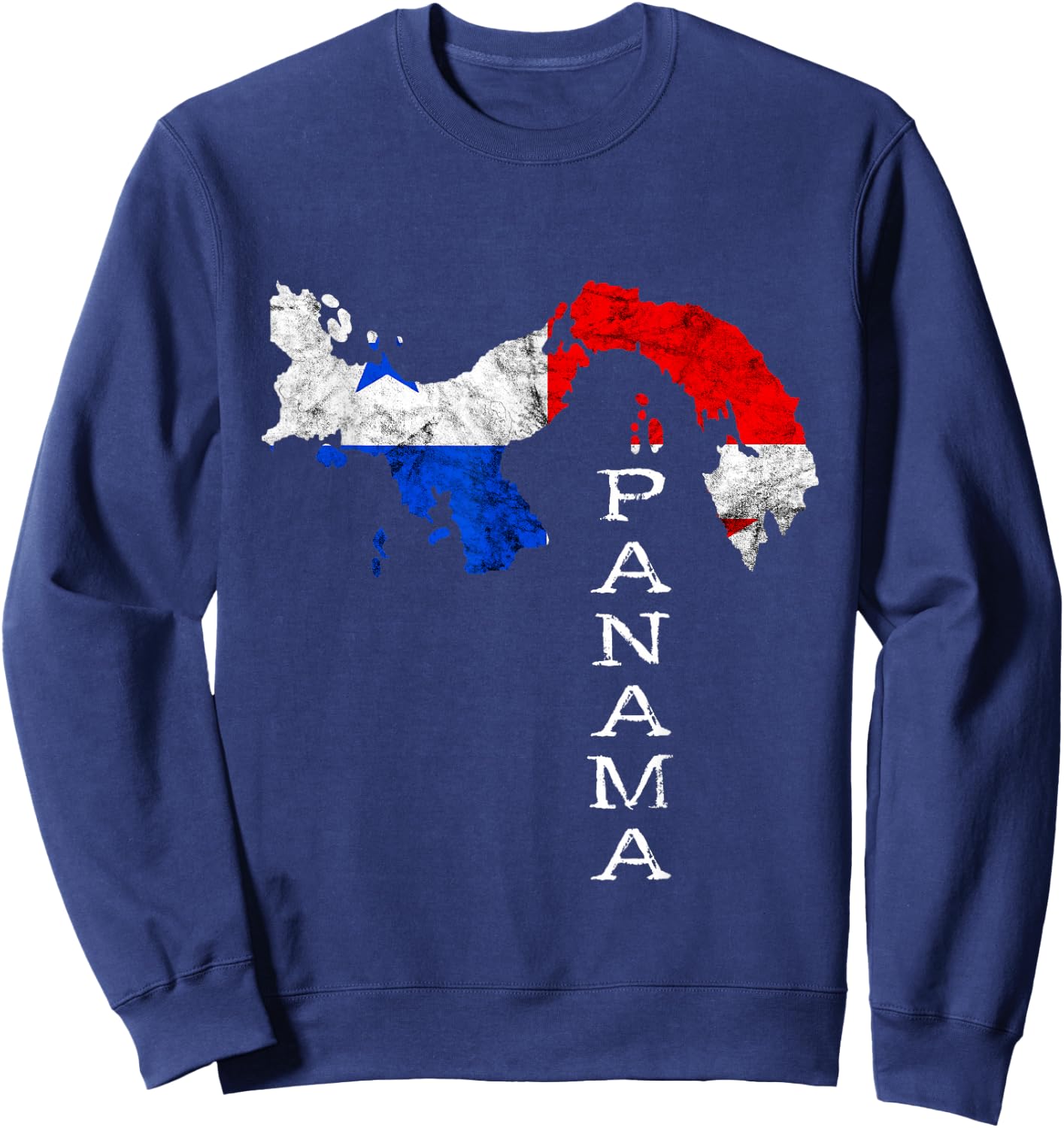 Panama Map Outline Panamanian Flag Panama Travel Sweatshirt - Sweatshirt | Navy