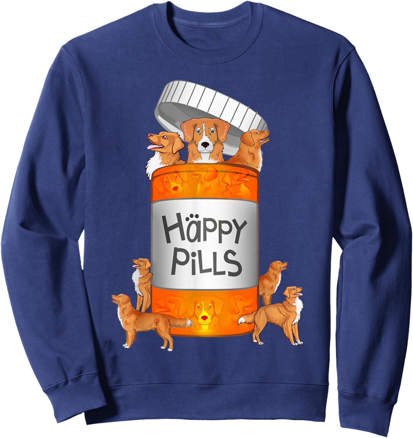 Toller Dog Happy Pills Sweatshirt - Sweatshirt | Navy