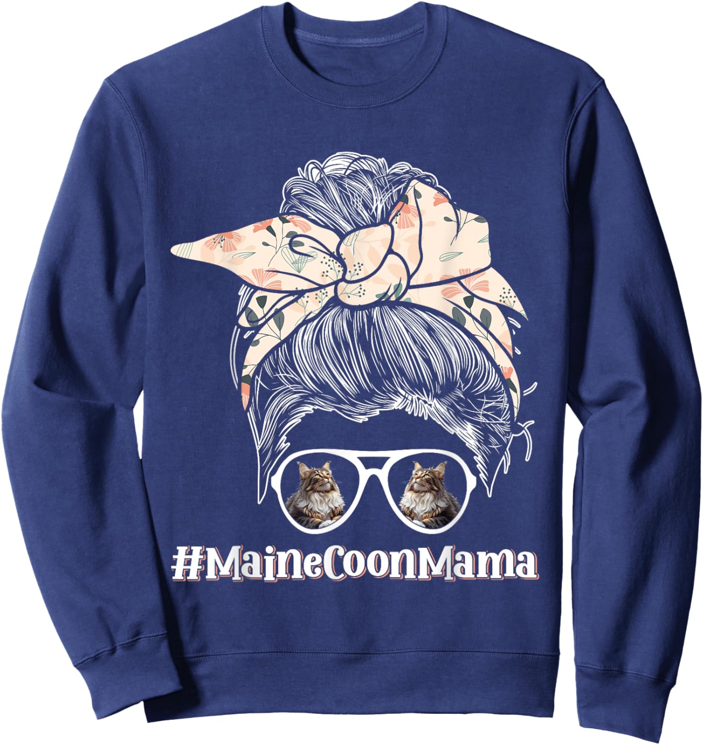 MAINE COON MAMA Maine Coon Cat Owner Main Coon Sweatshirt - Sweatshirt | Navy