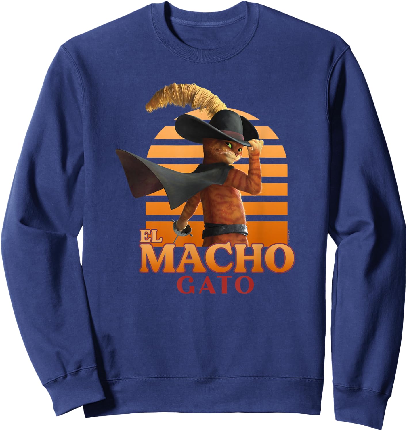 DreamWorks Puss in Boots: The Last Wish El Macho Gato Logo Small Sweatshirt - Sweatshirt | Navy