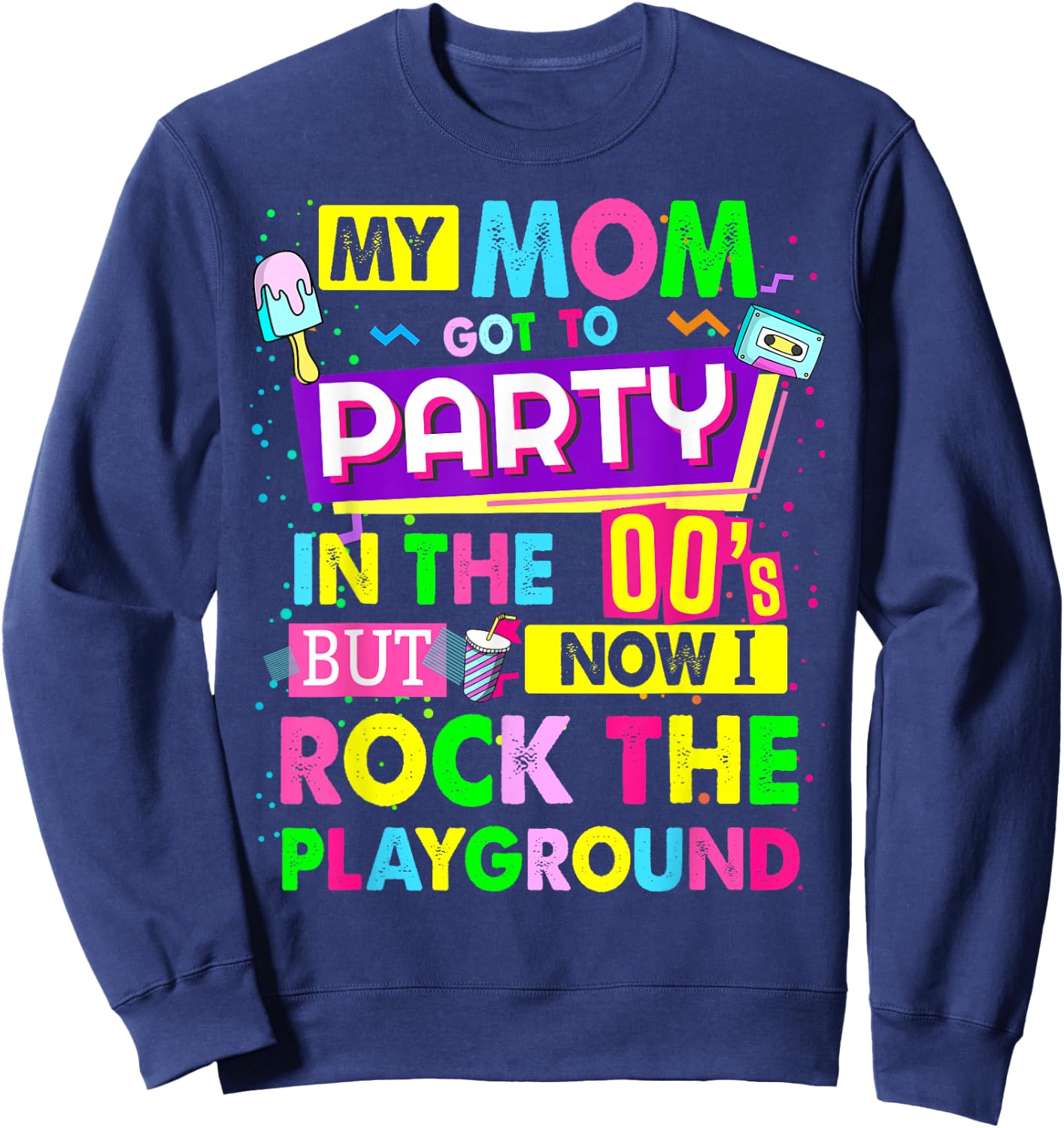00s Outfit Idea for Kids & Novelty Kids 2000s 00s Themed Sweatshirt - Sweatshirt | Navy