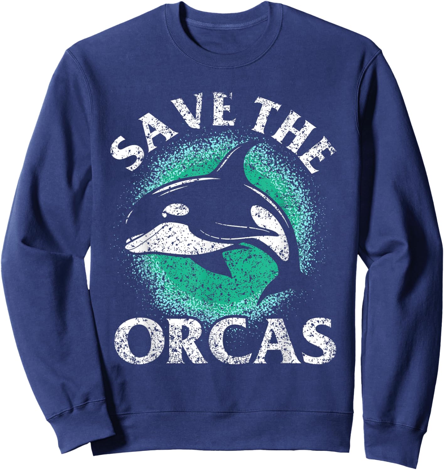 Save The Orcas Protect Whale Sea Orca Sweatshirt - Sweatshirt | Navy