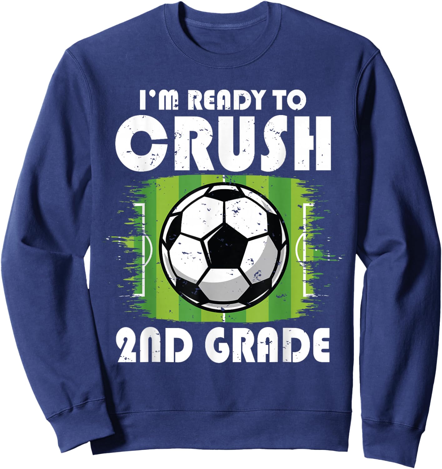 Back to School First Day of 2nd Grade Soccer Boys Kids Sweatshirt - Sweatshirt | Navy