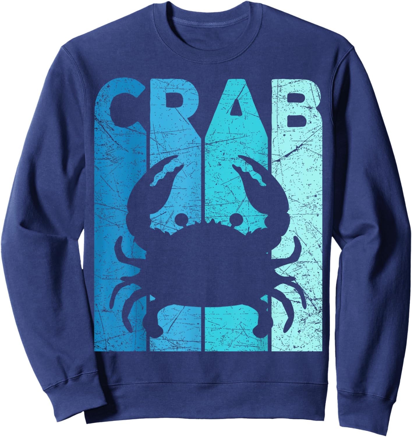 Crab Vintage Seafood Lover Crab Fishing Retro Crabbing , Small Sweatshirt - Sweatshirt | Navy
