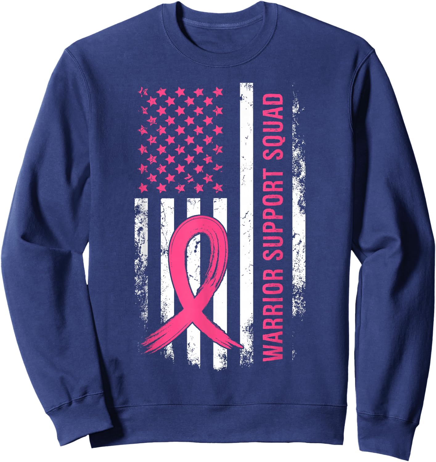 Breast Cancer Support Squad Pink Ribbon Sweatshirt - Sweatshirt | Navy