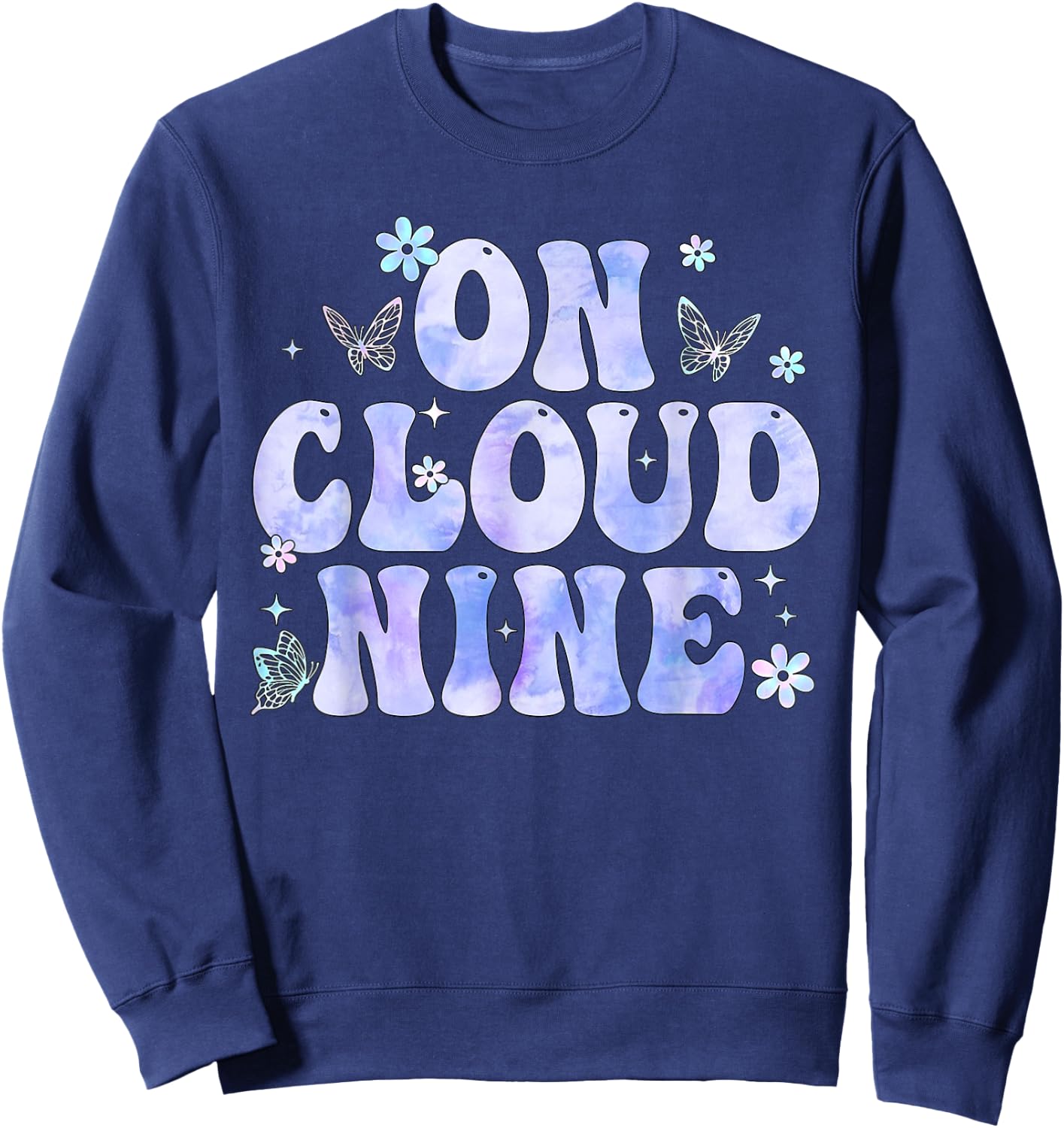 On Cloud Nine 9th Birthday 9 Years Old Birthday Girl Sweatshirt - Sweatshirt | Navy
