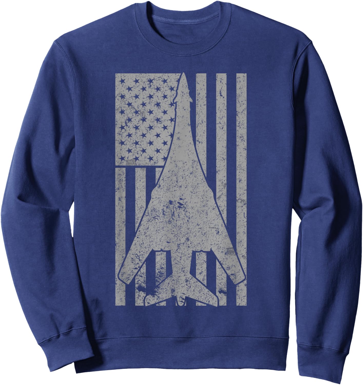 B-1 Lancer Supersonic Bomber Airplane Vintage Flag Sweatshirt - Sweatshirt | Navy
