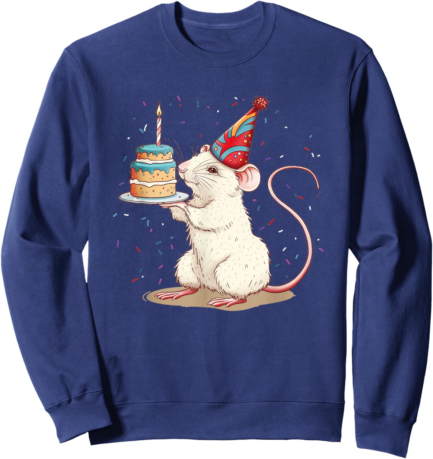 Happy Birthday Rat Costume for Rodents and Rats Lovers Sweatshirt - Sweatshirt | Navy