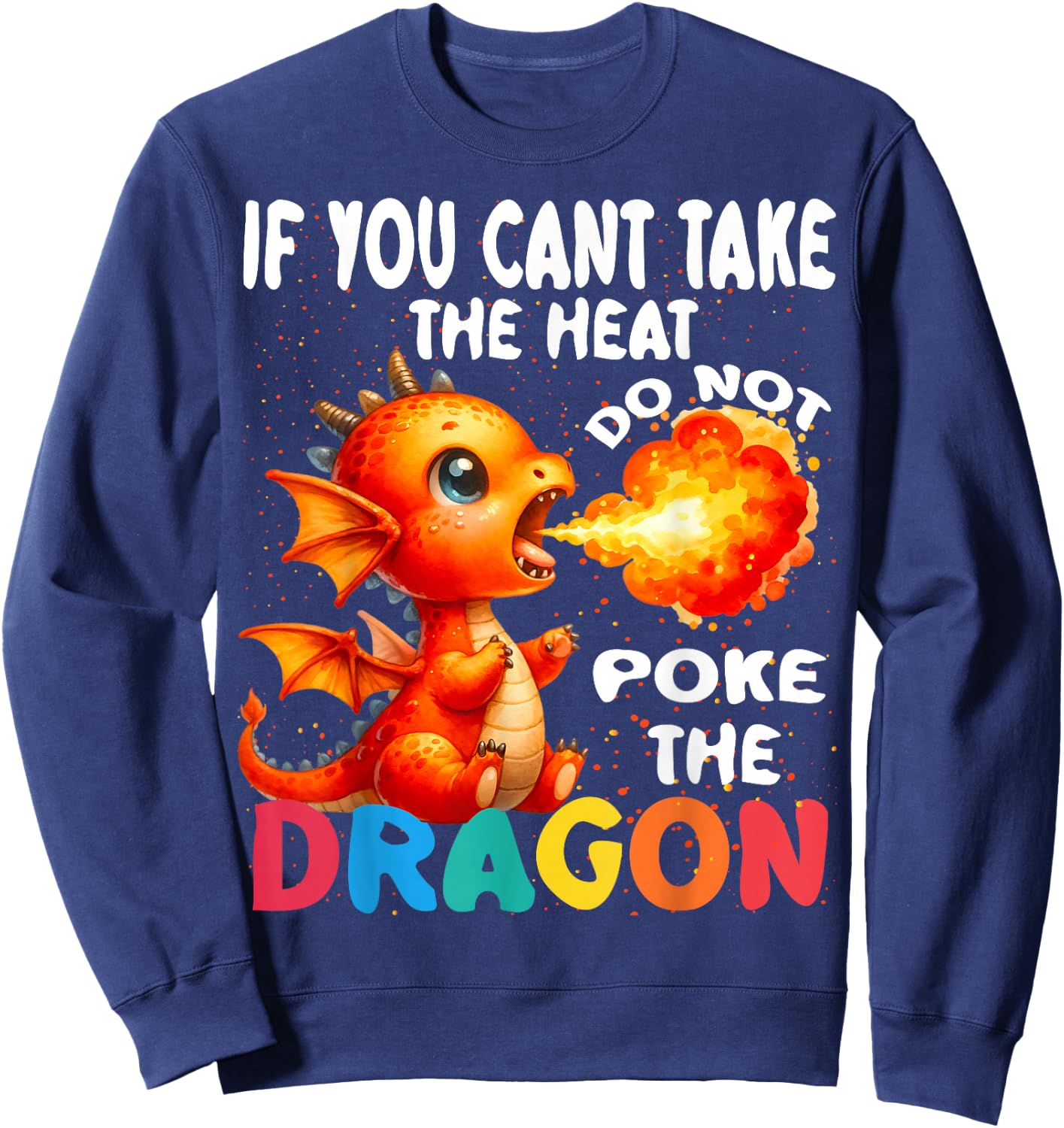 Flying Mythical Creature Cool Dragon Kids Toddler Boys Girls Sweatshirt - Sweatshirt | Navy