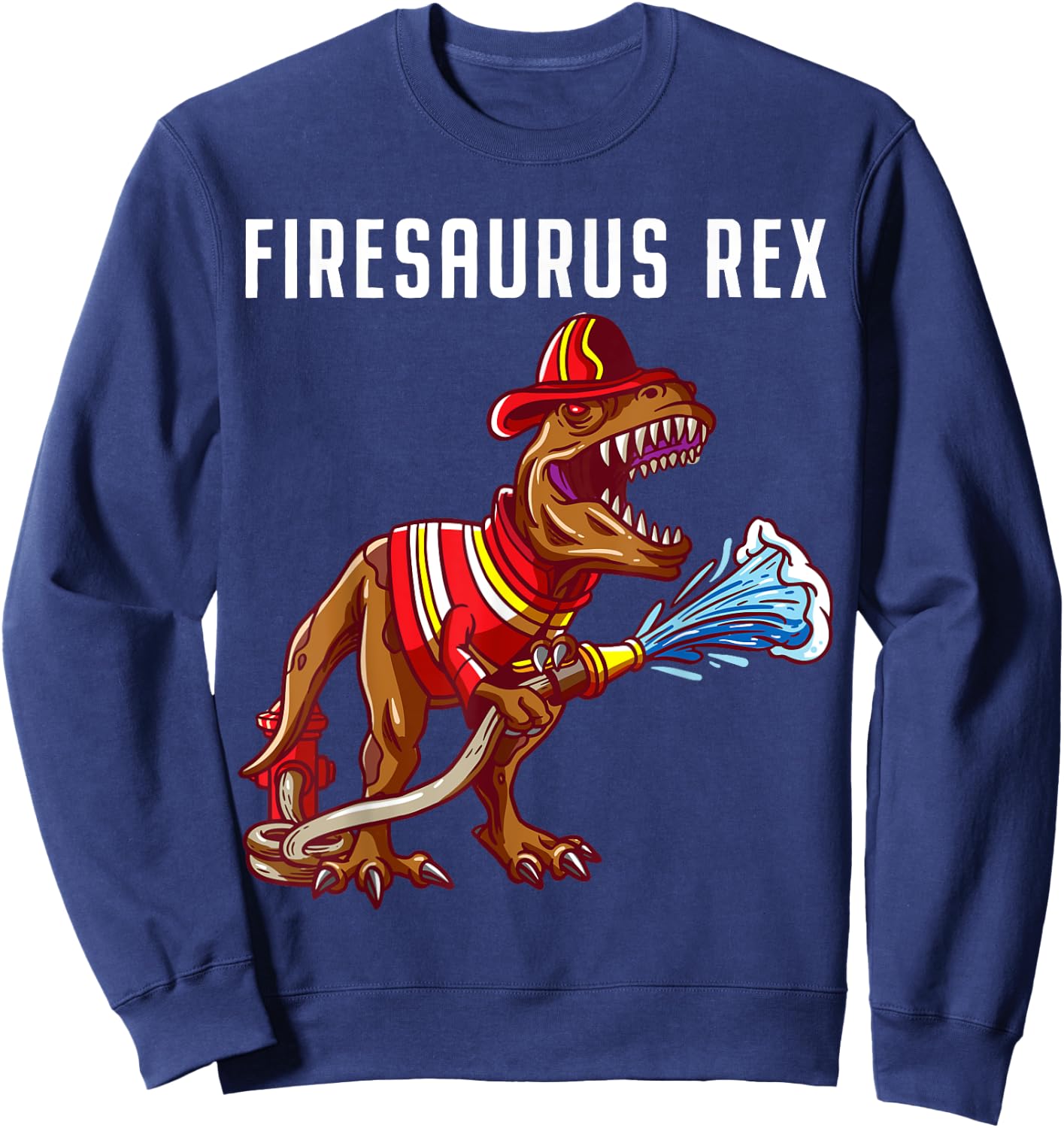 Firefighter T Rex Dinosaur Kids Gifts For Fireman Boys Sweatshirt - Sweatshirt | Navy