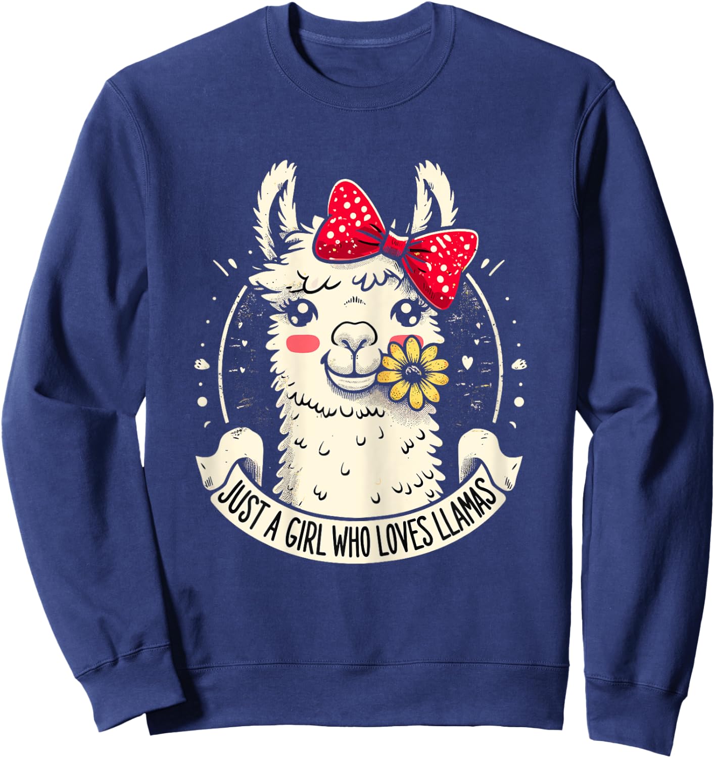 Just a Girl who loves Llamas Sweatshirt - Sweatshirt | Navy