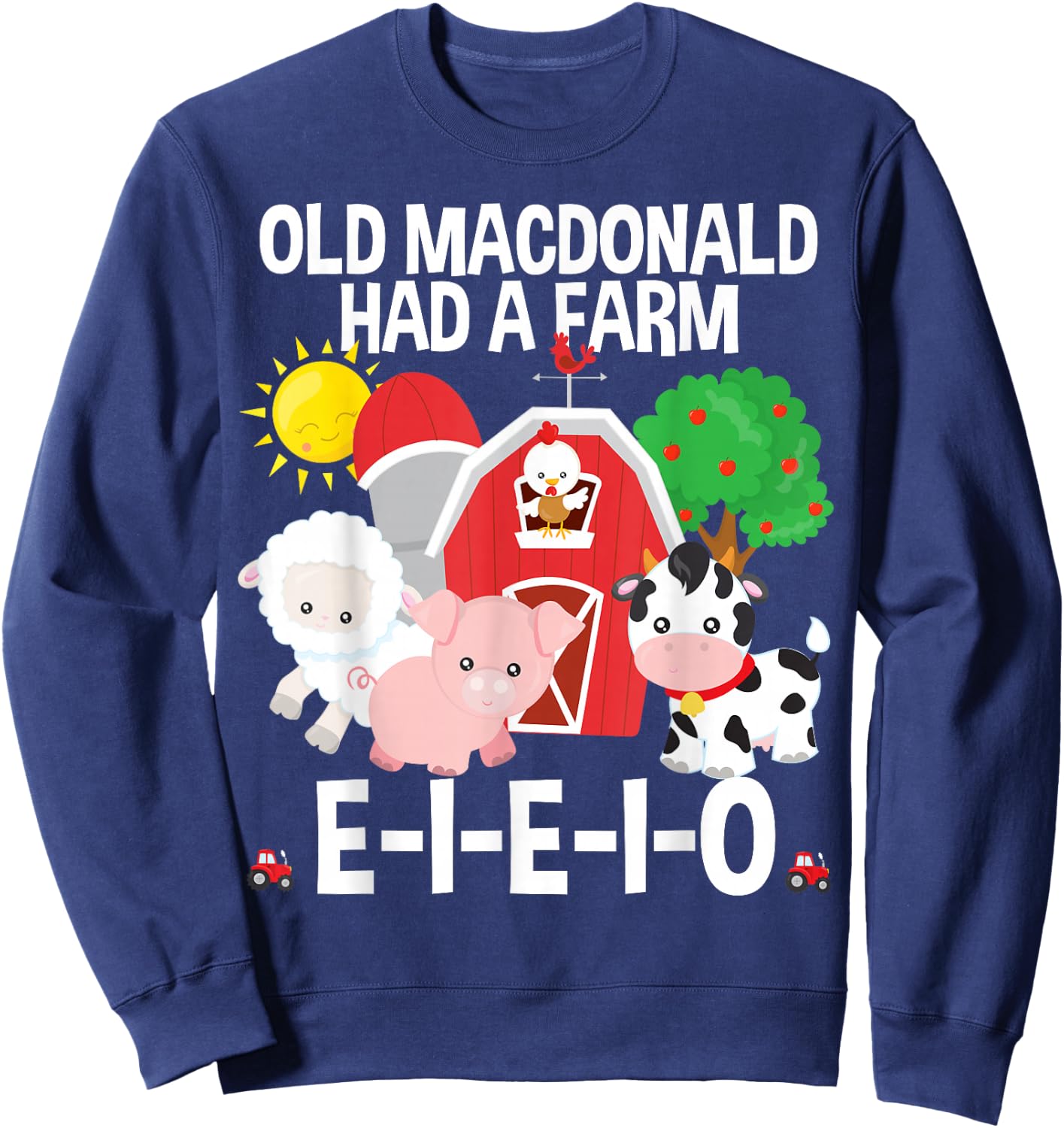 Toddler Kids Old MacDonald Had a Farm E-I-E-I-O Nursery Song Sweatshirt - Sweatshirt | Navy