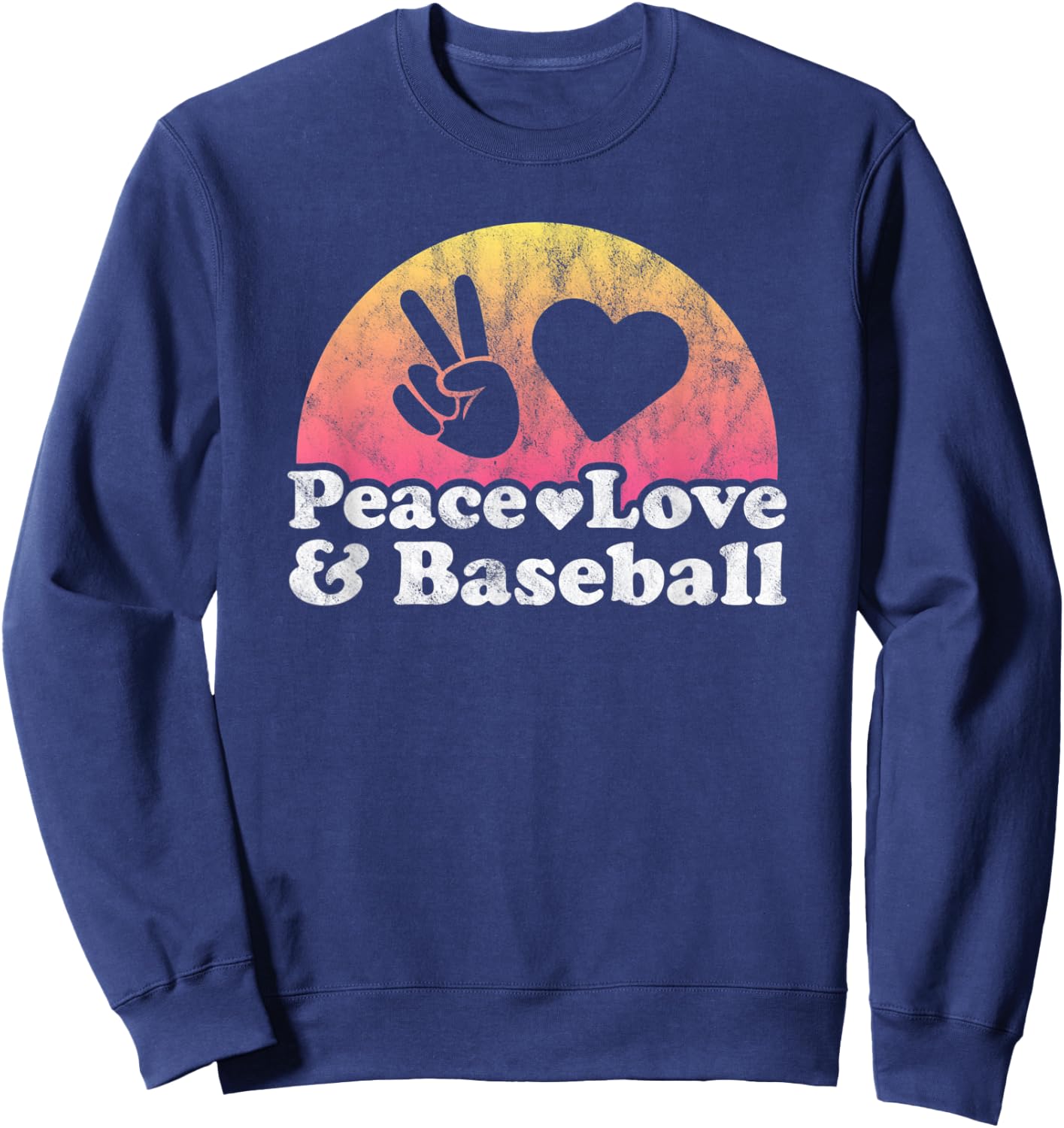 Peace Love and Baseball Sweatshirt - Sweatshirt | Navy