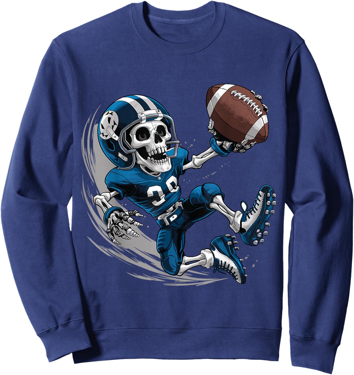 American Football Skeleton Halloween Men Boys Football Fan Sweatshirt - Sweatshirt | Navy