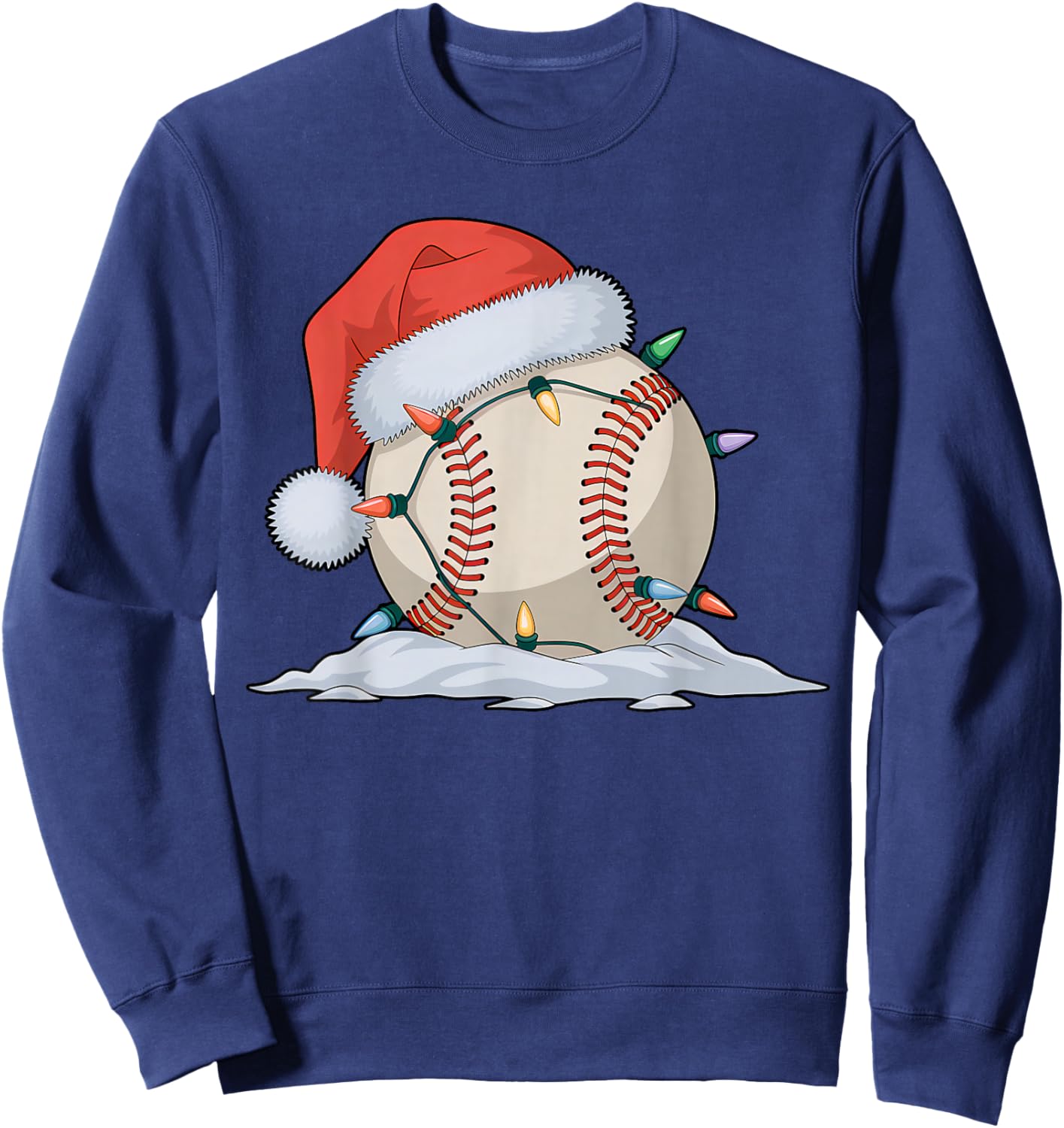Christmas Baseball Player Santa Sports Design Boys Sweatshirt - Sweatshirt | Navy
