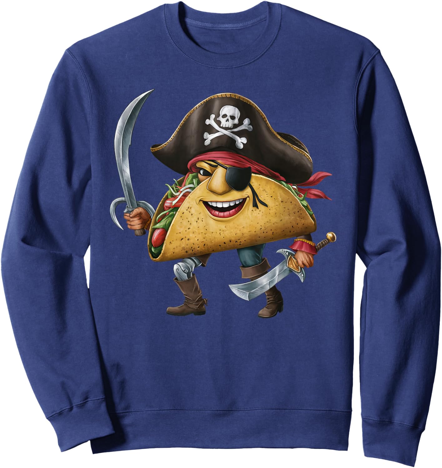 Tacos Pirate Halloween Kids Pirate Funny Sweatshirt - Sweatshirt | Navy