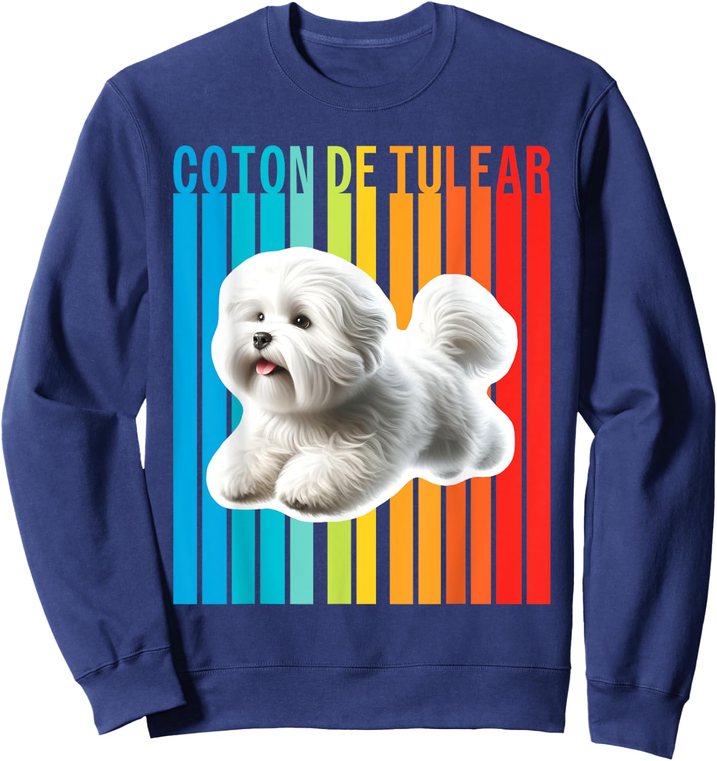 Colorful Coton de Tulear Sweatshirt - Sweatshirt | Navy