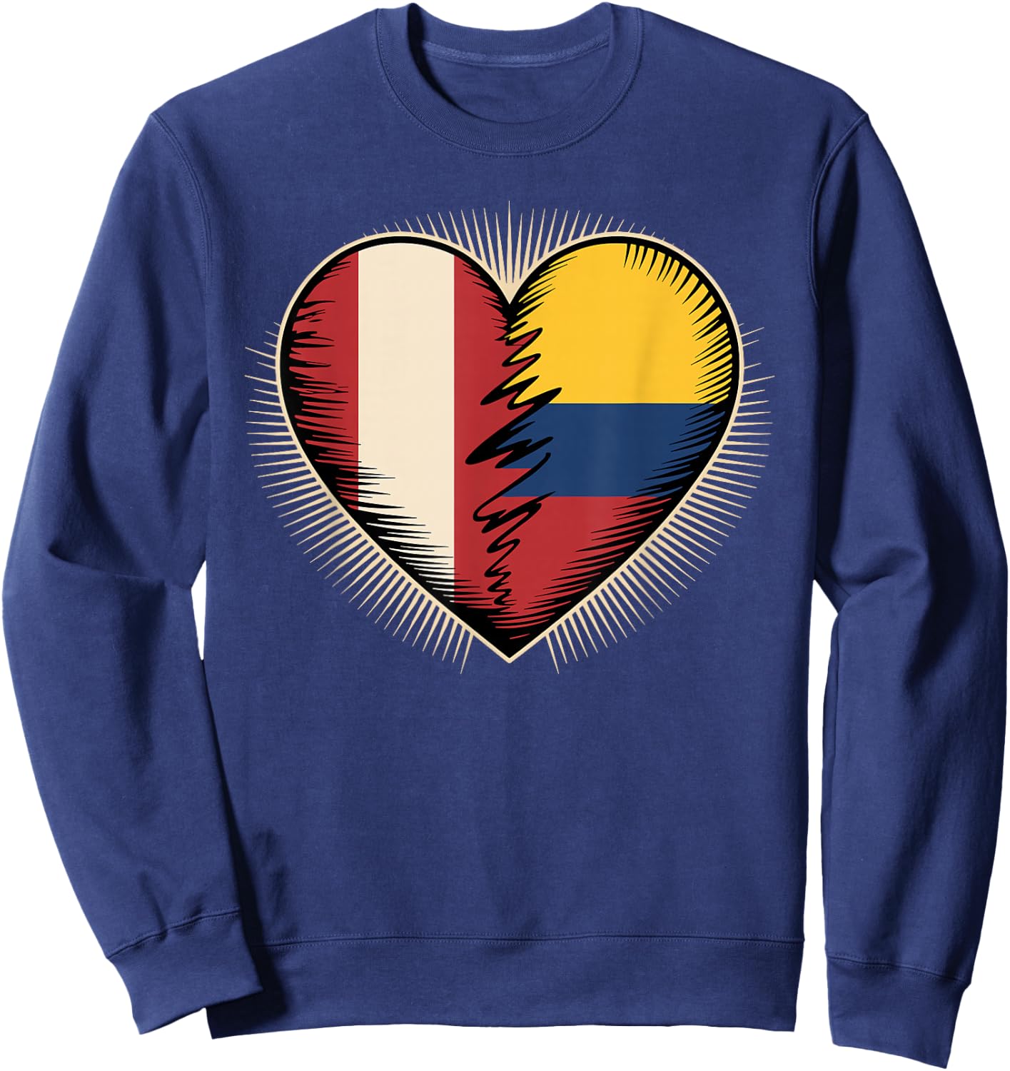 Half Peruvian Colombian Roots Peru Colombia Sweatshirt - Sweatshirt | Navy