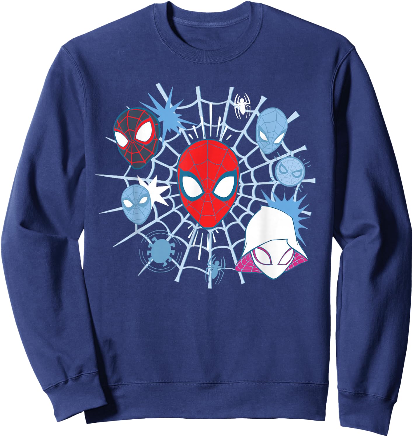 Marvel Spider-Man Team Spidey Big Face Collage Sweatshirt - Sweatshirt | Navy