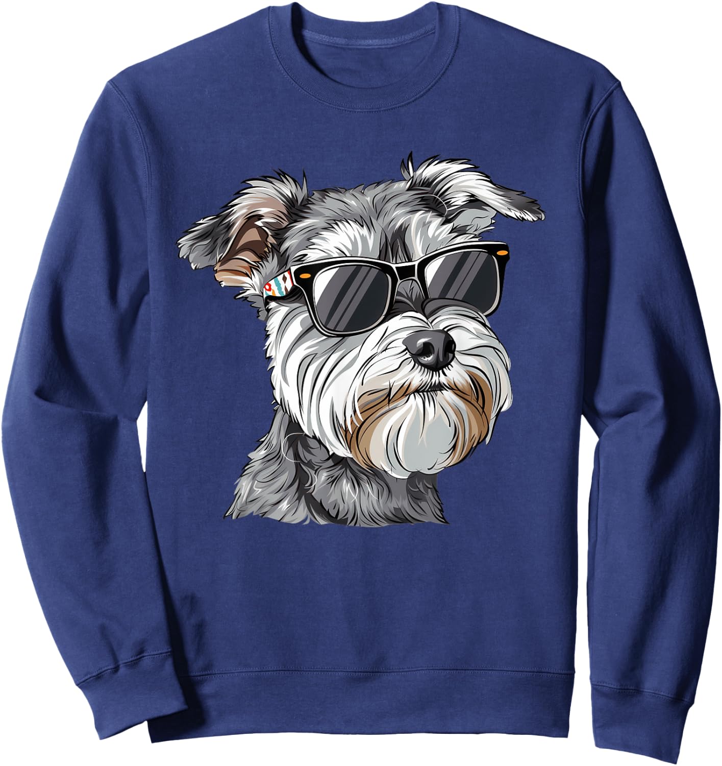 Miniature Schnazuer Mini Schnauzer Dog Sunglasses Sweatshirt - Sweatshirt | Navy