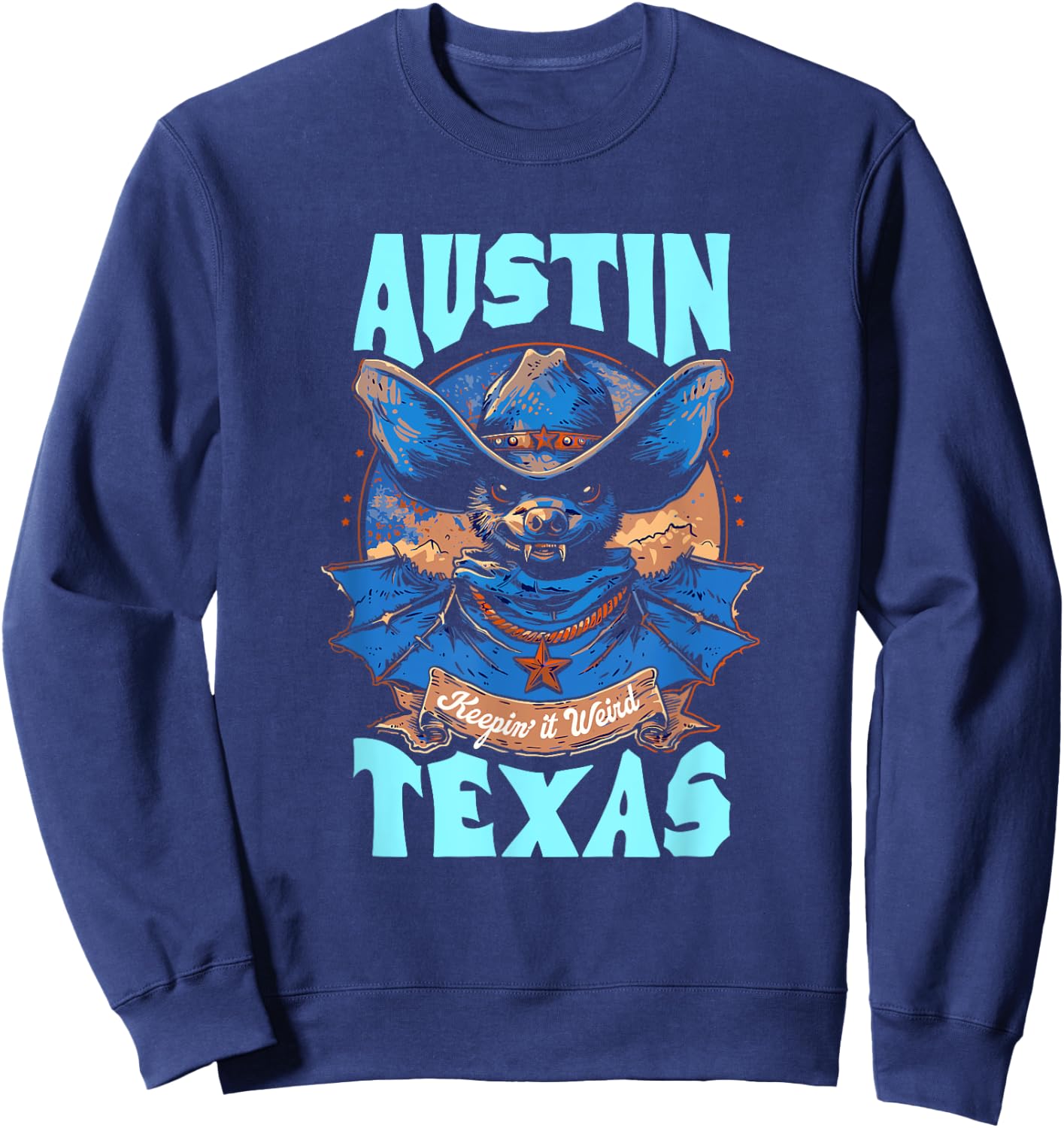 Texas Pride - Keep It Weird Austin - Austin Bats Sweatshirt - Sweatshirt | Navy