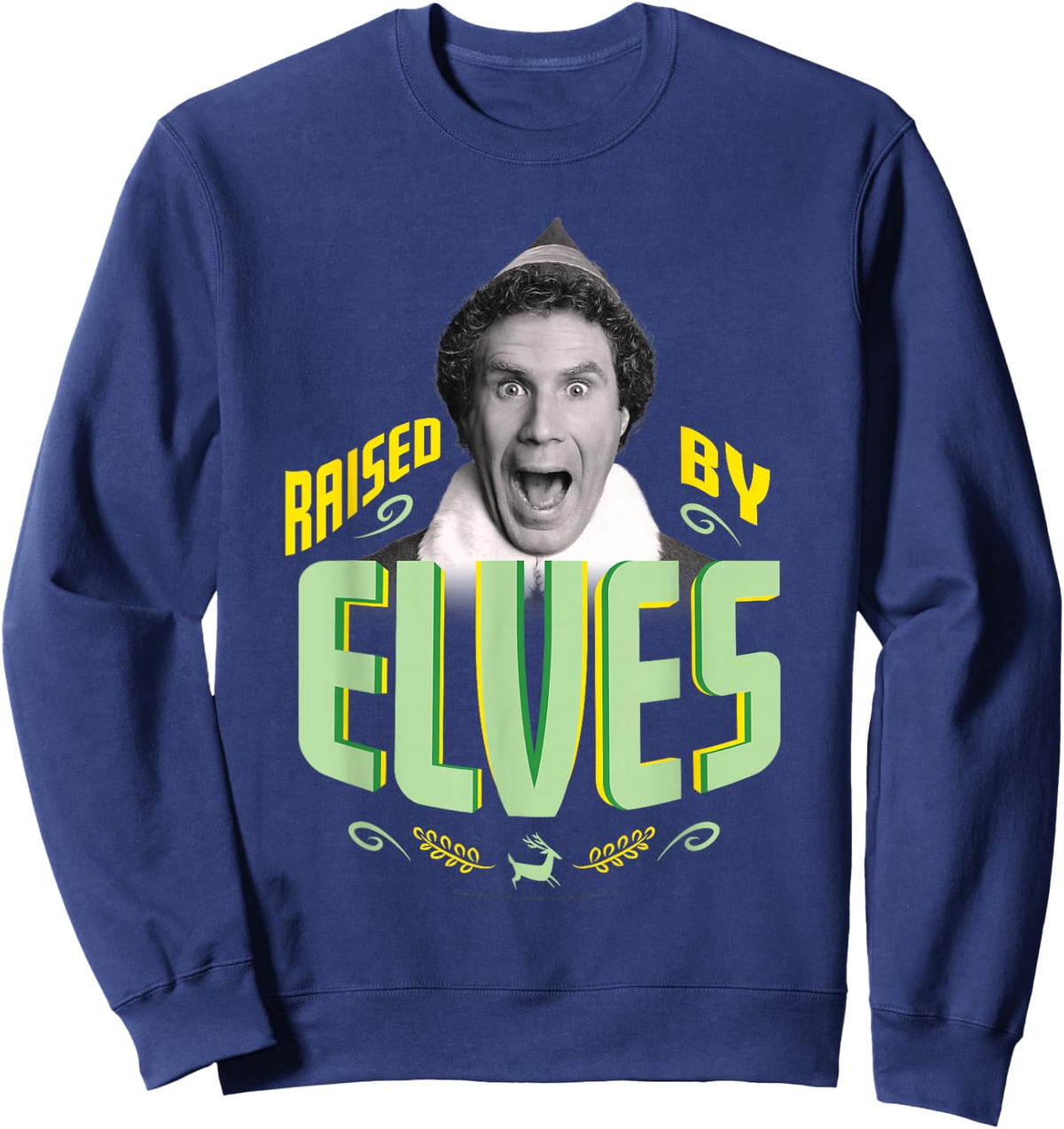 Elf Movie Raised by Elves Sweatshirt - Sweatshirt | Navy