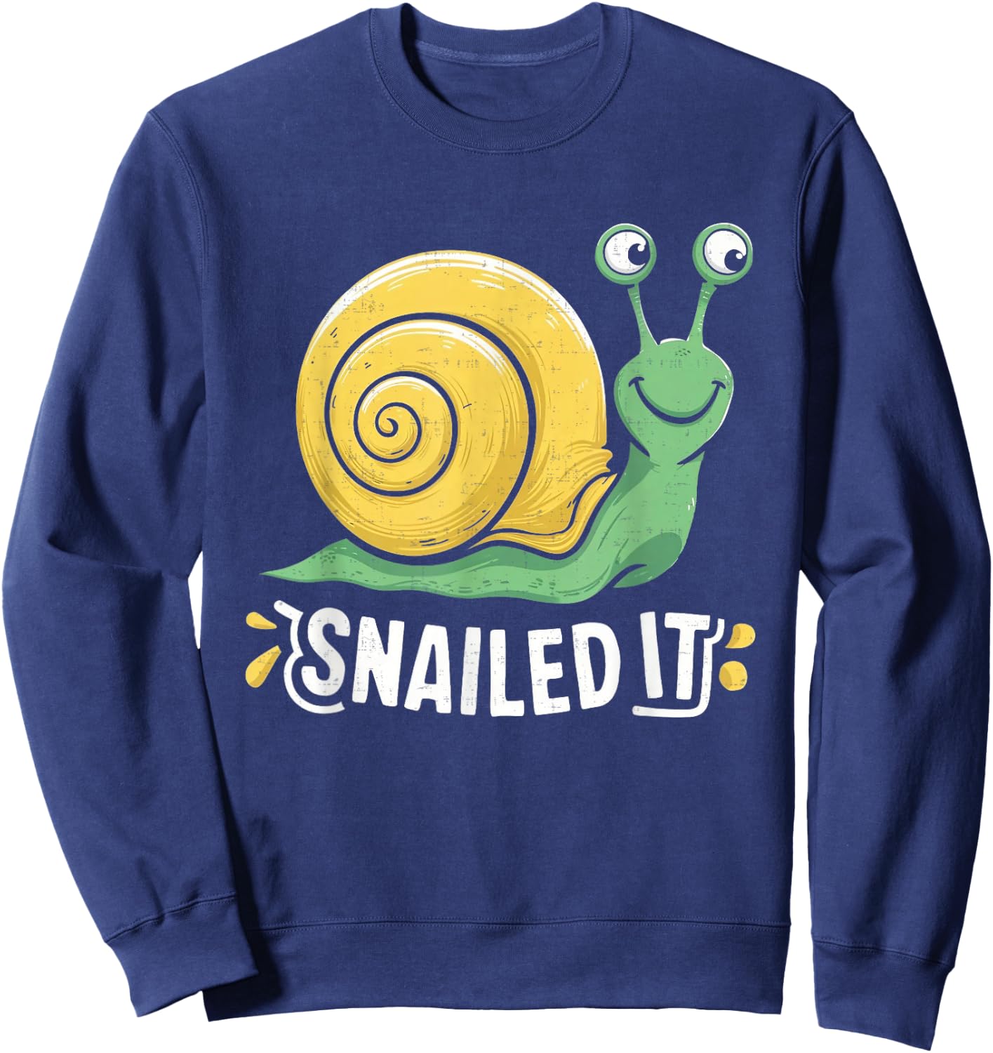 Funny Pun Snail Women Boys Girls Kids Snailed It Sweatshirt - Sweatshirt | Navy