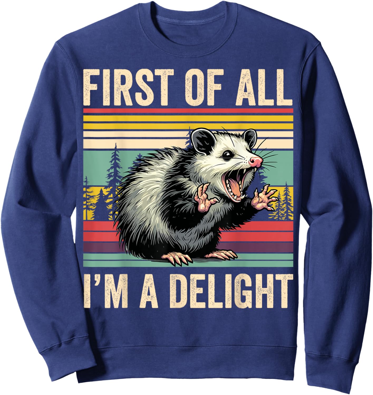 Opossum First Of All Im A Delight Possum Gifts Women Sweatshirt - Sweatshirt | Navy