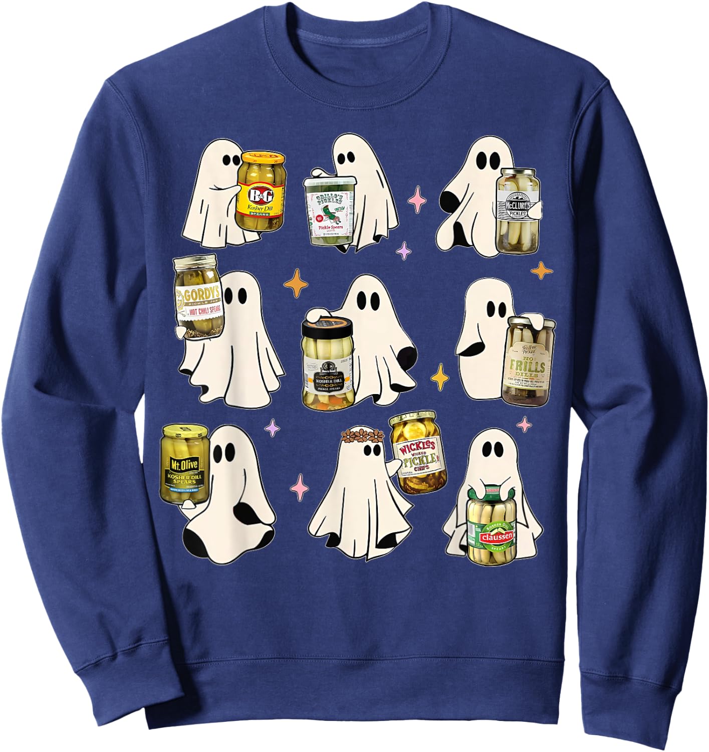 Ghost Canned Pickles Cute Ghost Pickle Jar Canning Season Sweatshirt - Sweatshirt | Navy