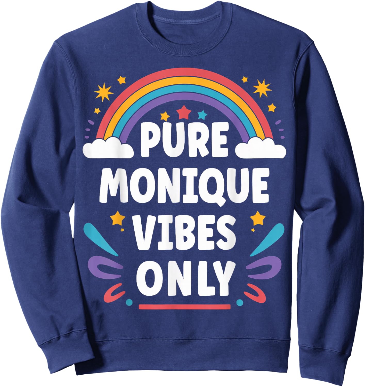 MONIQUE Vibes Only Cute Retro Girls MONIQUE Name Sweatshirt - Sweatshirt | Navy