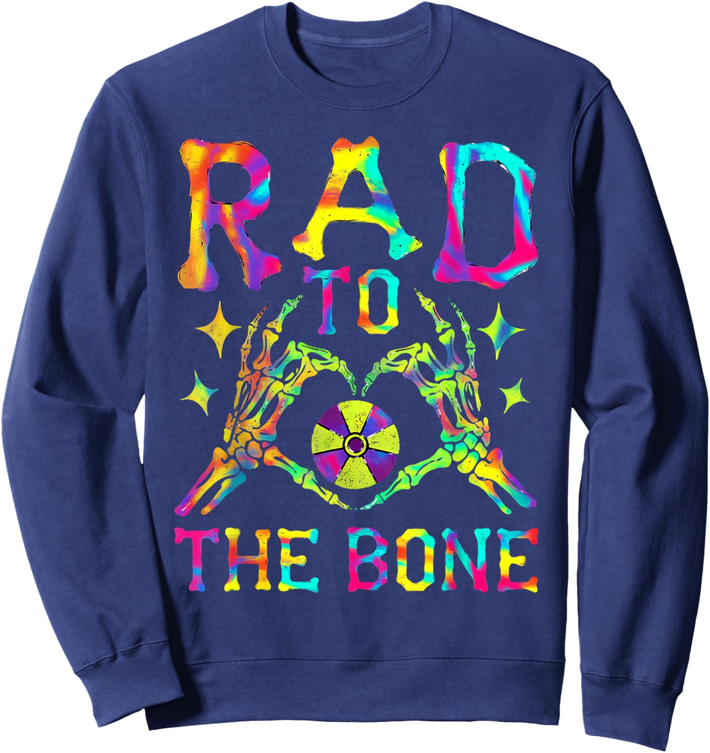 Rad to The Bone Tie Dye Radiology Heart Radiology Xray Tech Sweatshirt - Sweatshirt | Navy