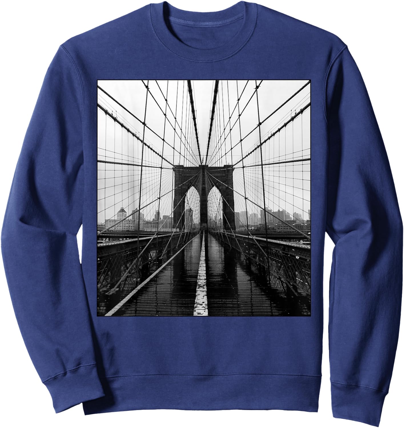Brooklyn Bridge Photo Art NYC New York City Skyline Brooklyn Sweatshirt - Sweatshirt | Navy