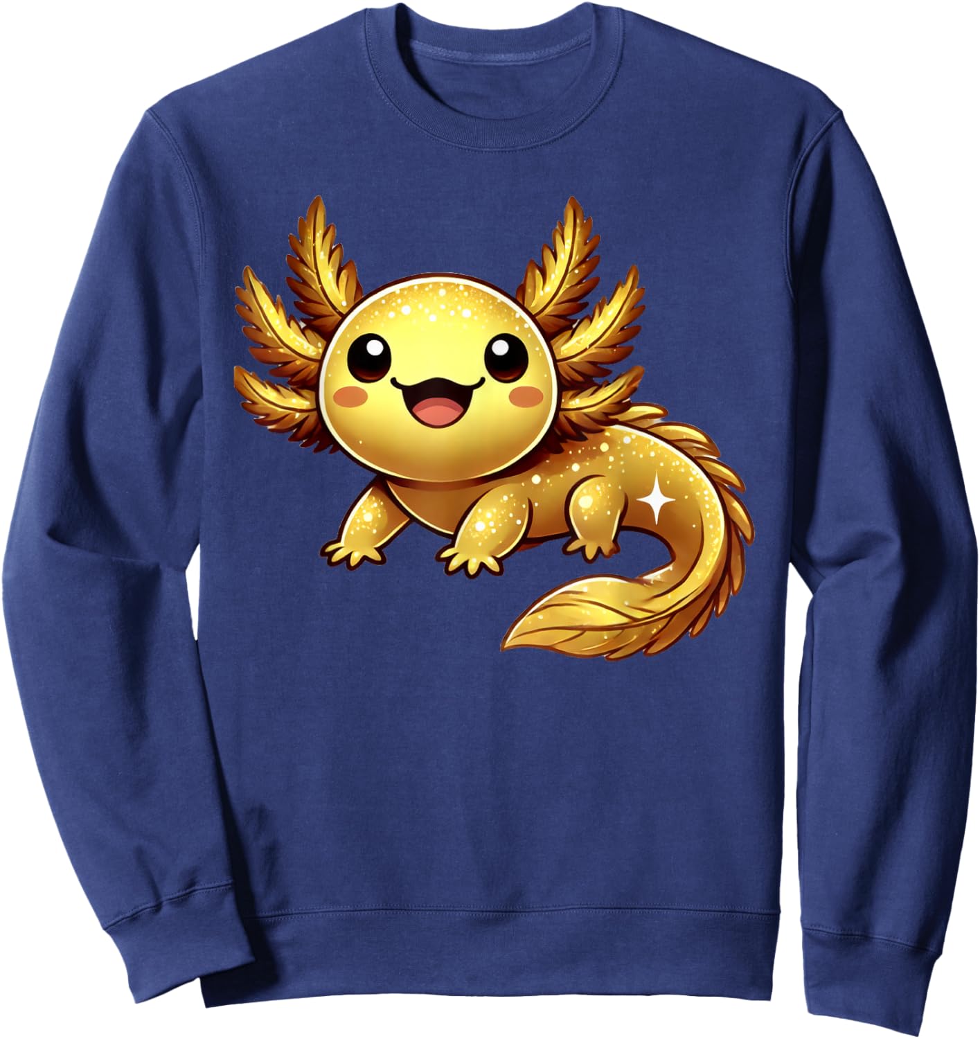 Gold Axolotl Cute Axolotls Lover Sweatshirt - Sweatshirt | Navy