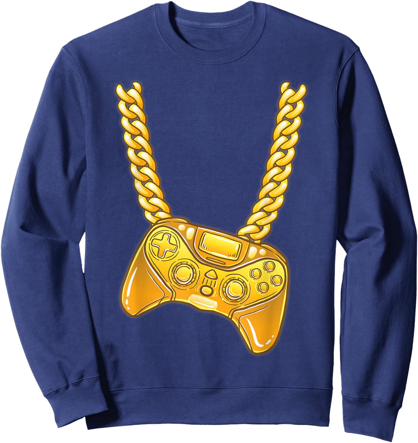 Gamer Controller Necklace Bling Bling Video Game Console Sweatshirt - Sweatshirt | Navy