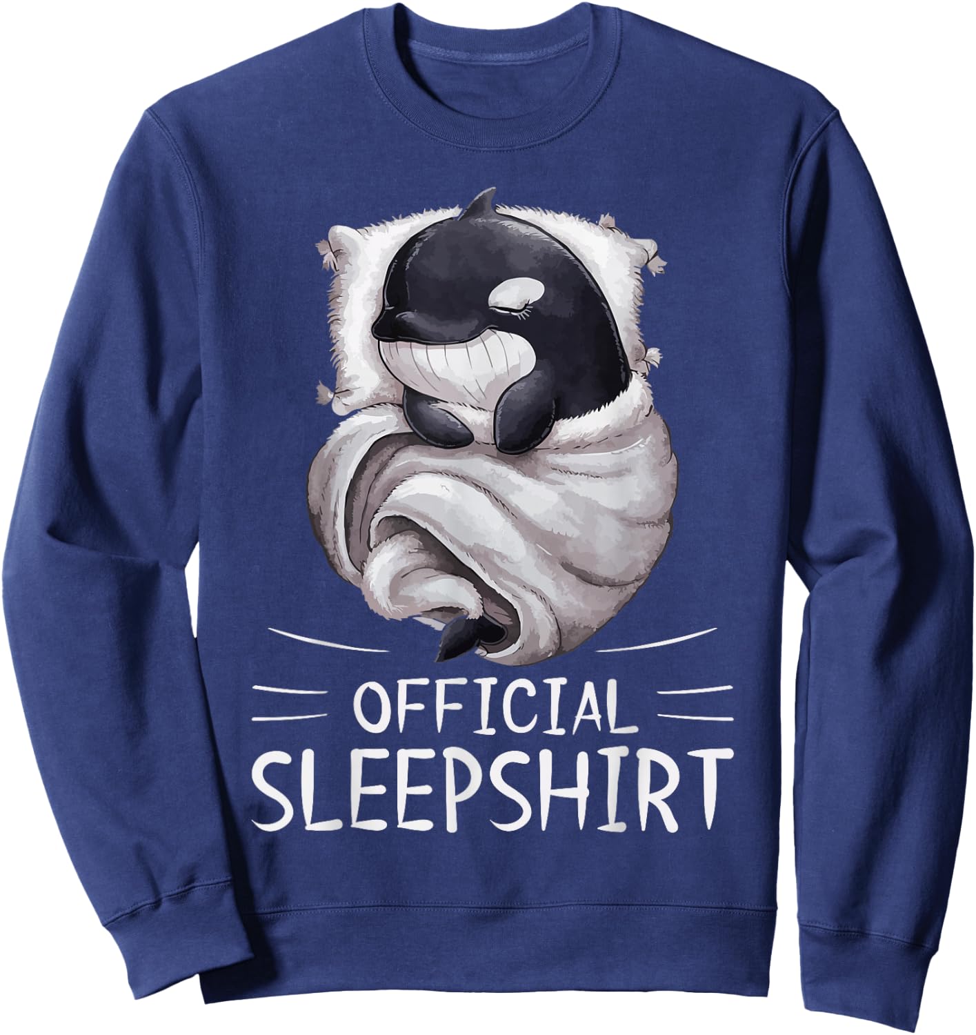 Orca Whale Animal Official Sleepshirt Pajamas Nightgown Sweatshirt - Sweatshirt | Navy