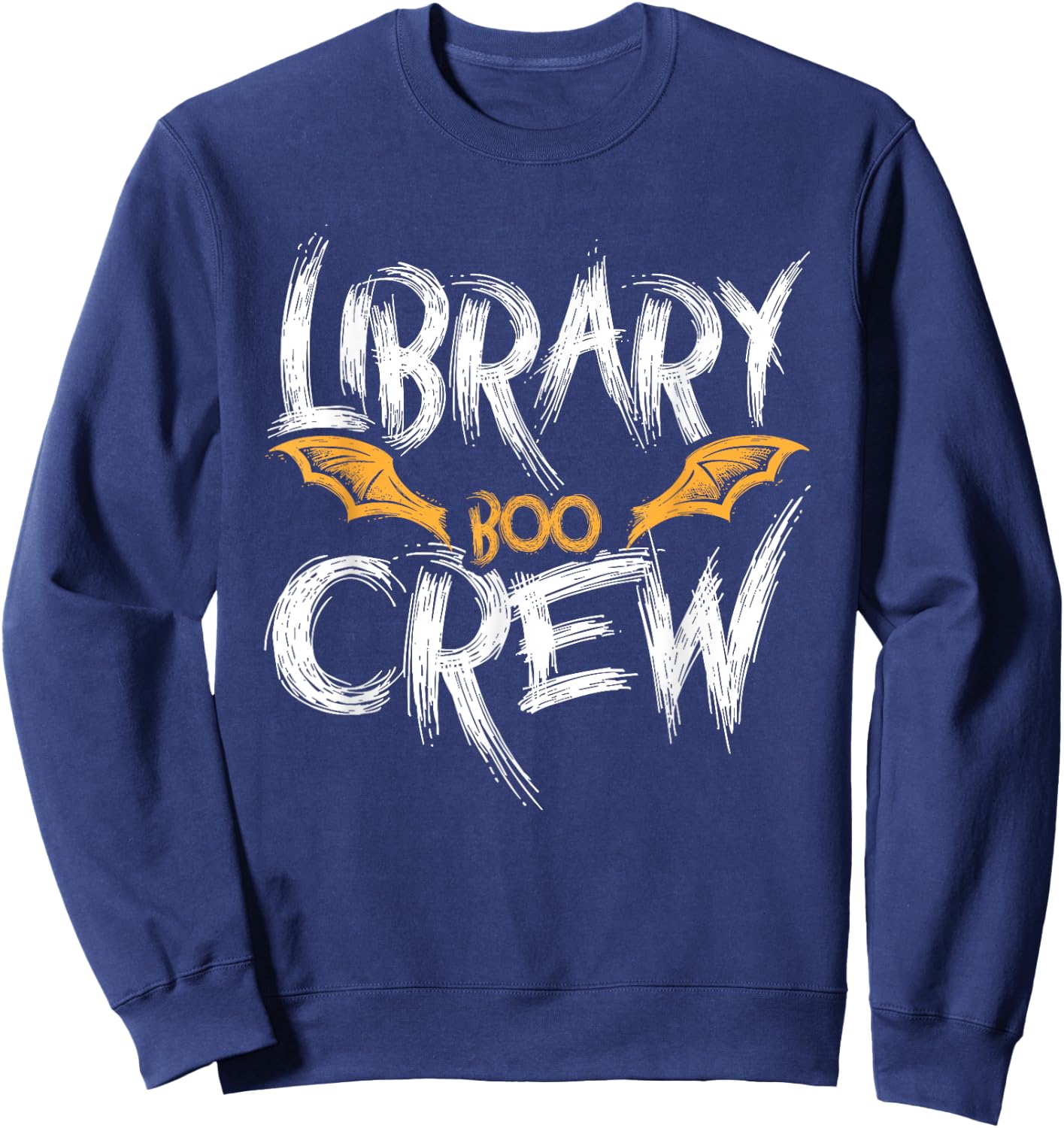 Library Boo Ghost Reading Book Lover Halloween Librarian Sweatshirt - Sweatshirt | Navy