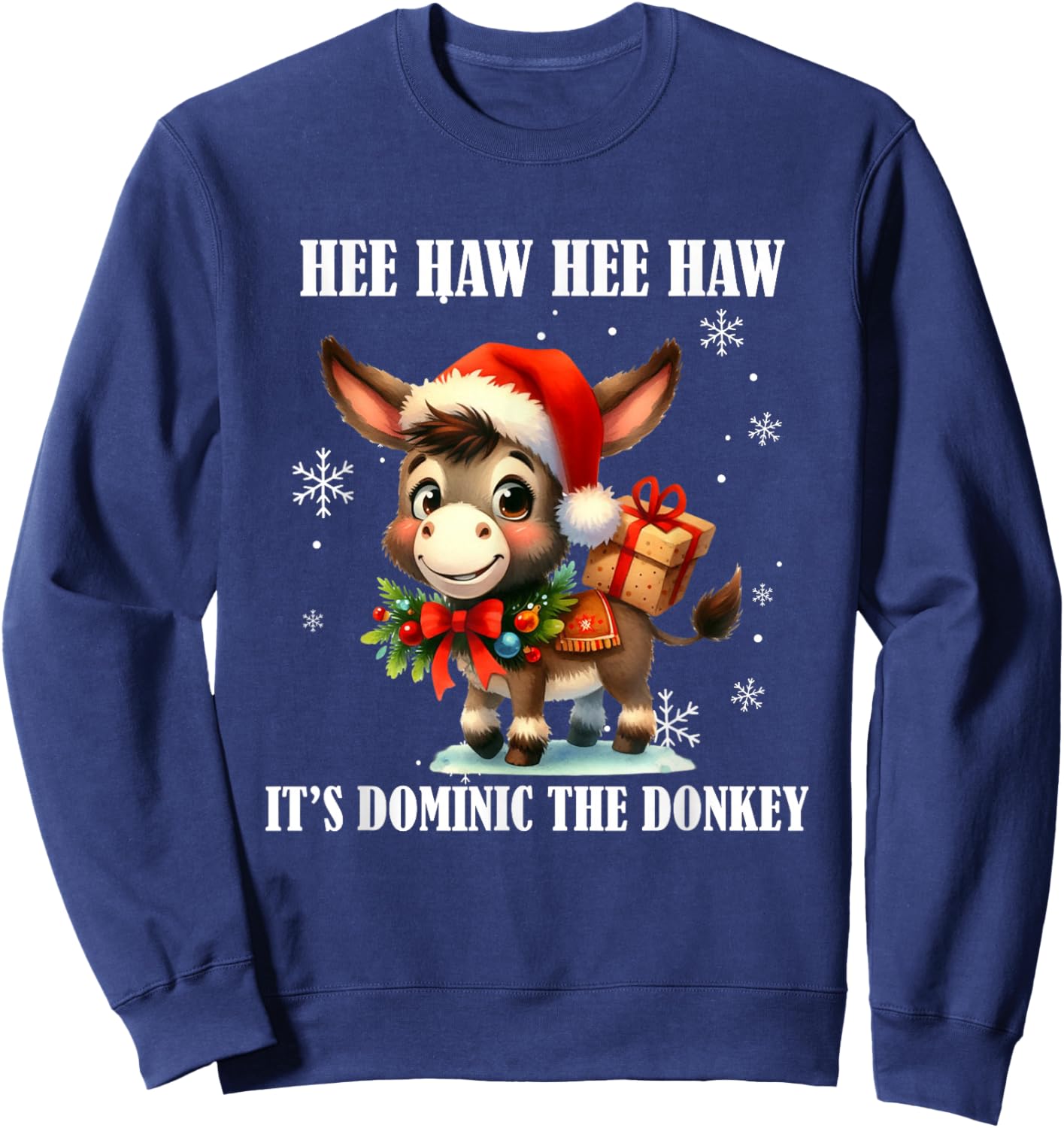 Fun Ugly Christmas Traditions Celebration Funny Christmas Italian Christmas Donkey Dominic The Donkey Sweatshirt - Sweatshirt | Navy