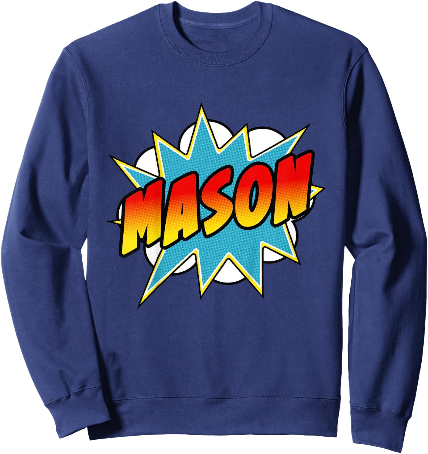 Kids Boys Mason Comic Book Superhero Name Sweatshirt - Sweatshirt | Navy