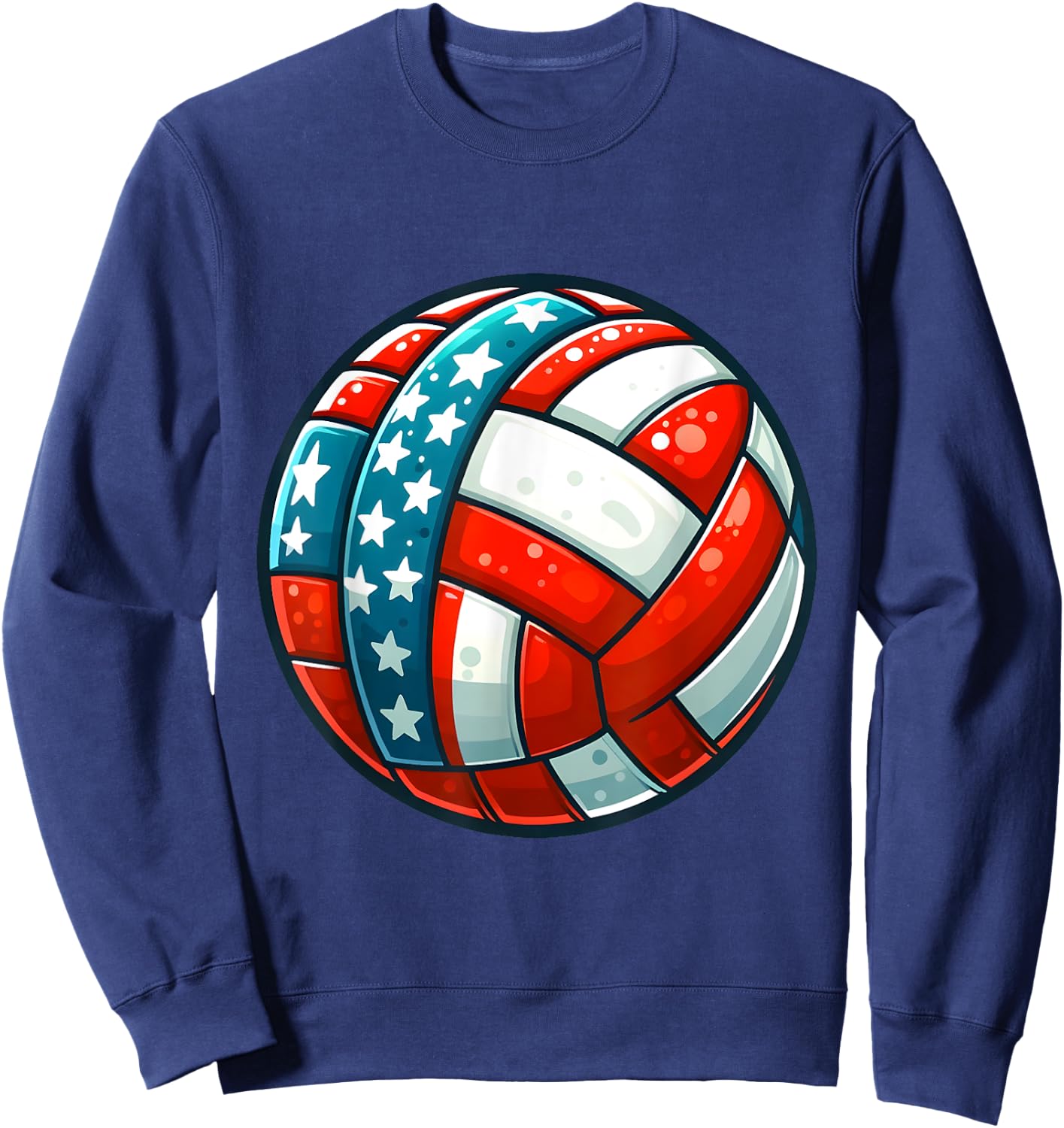 Volleyball Support Team Flag USA Beach American Women Kids Sweatshirt - Sweatshirt | Navy