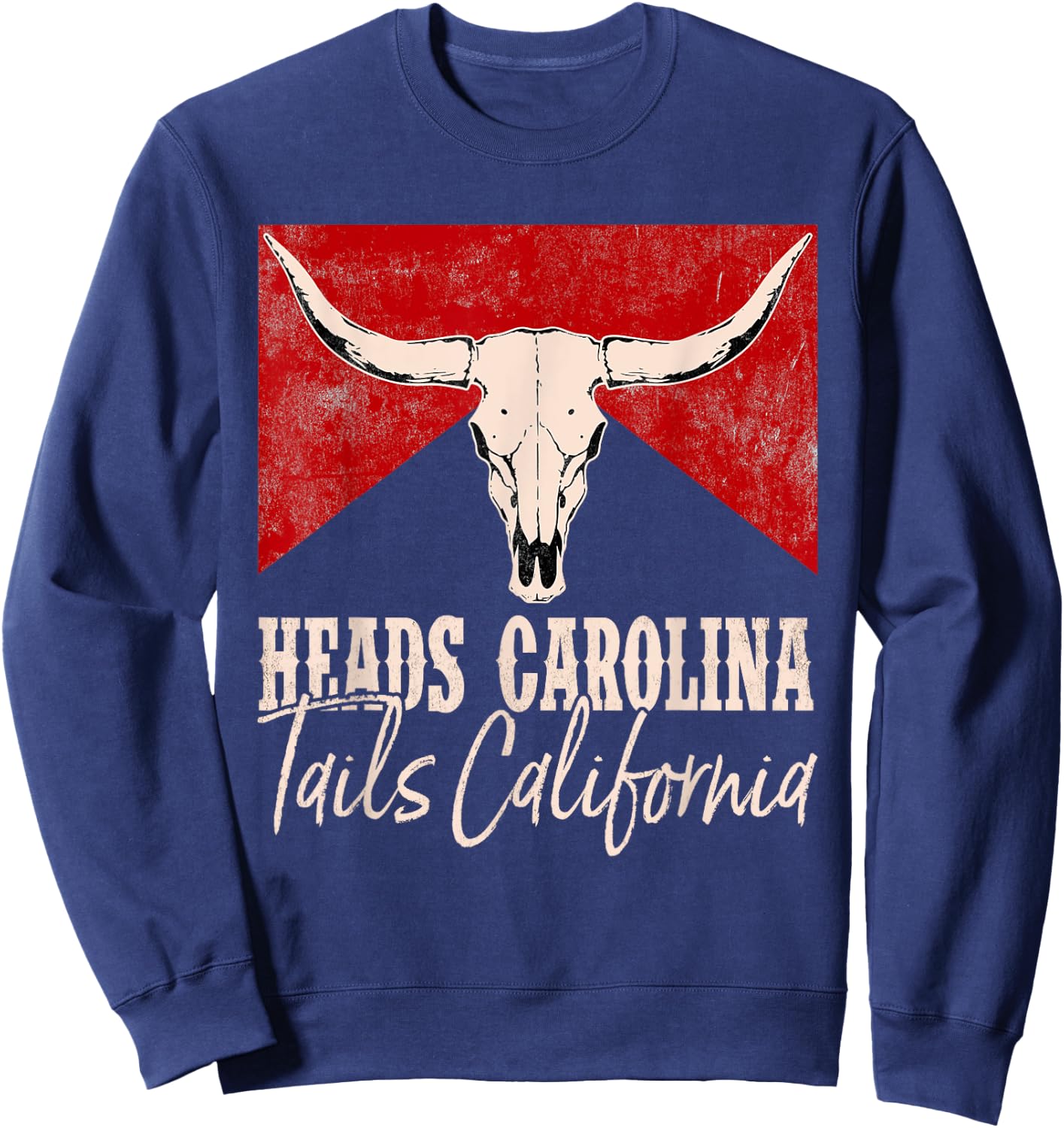 Heads Carolina Tails California Western 90's Style Costume Sweatshirt - Sweatshirt | Navy