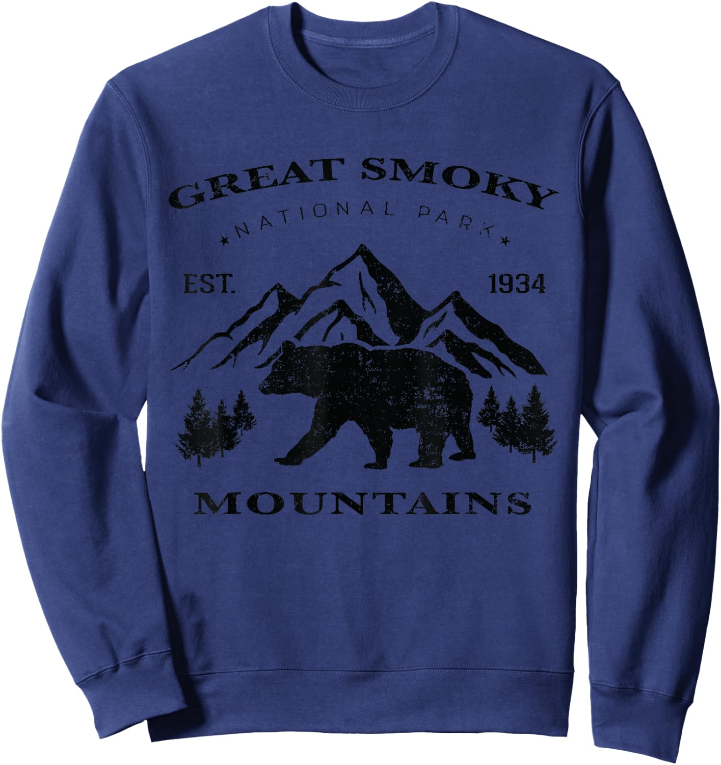 Vintage Great Smoky Mountains National Park kids Hiking Sweatshirt - Sweatshirt | Navy