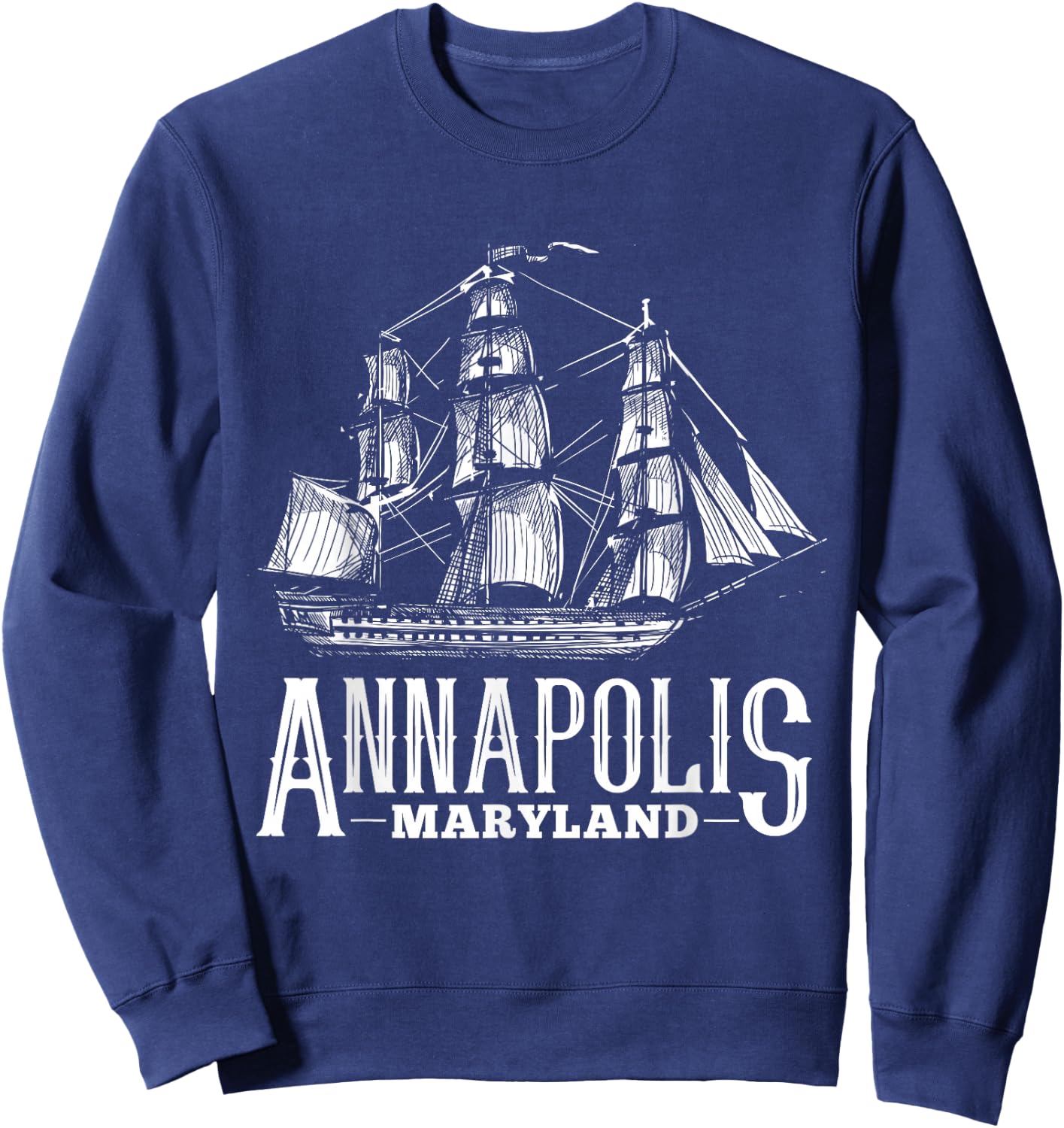 Annapolis Maryland Sailboat Sailing Nautical Annapolis MD Sweatshirt - Sweatshirt | Navy