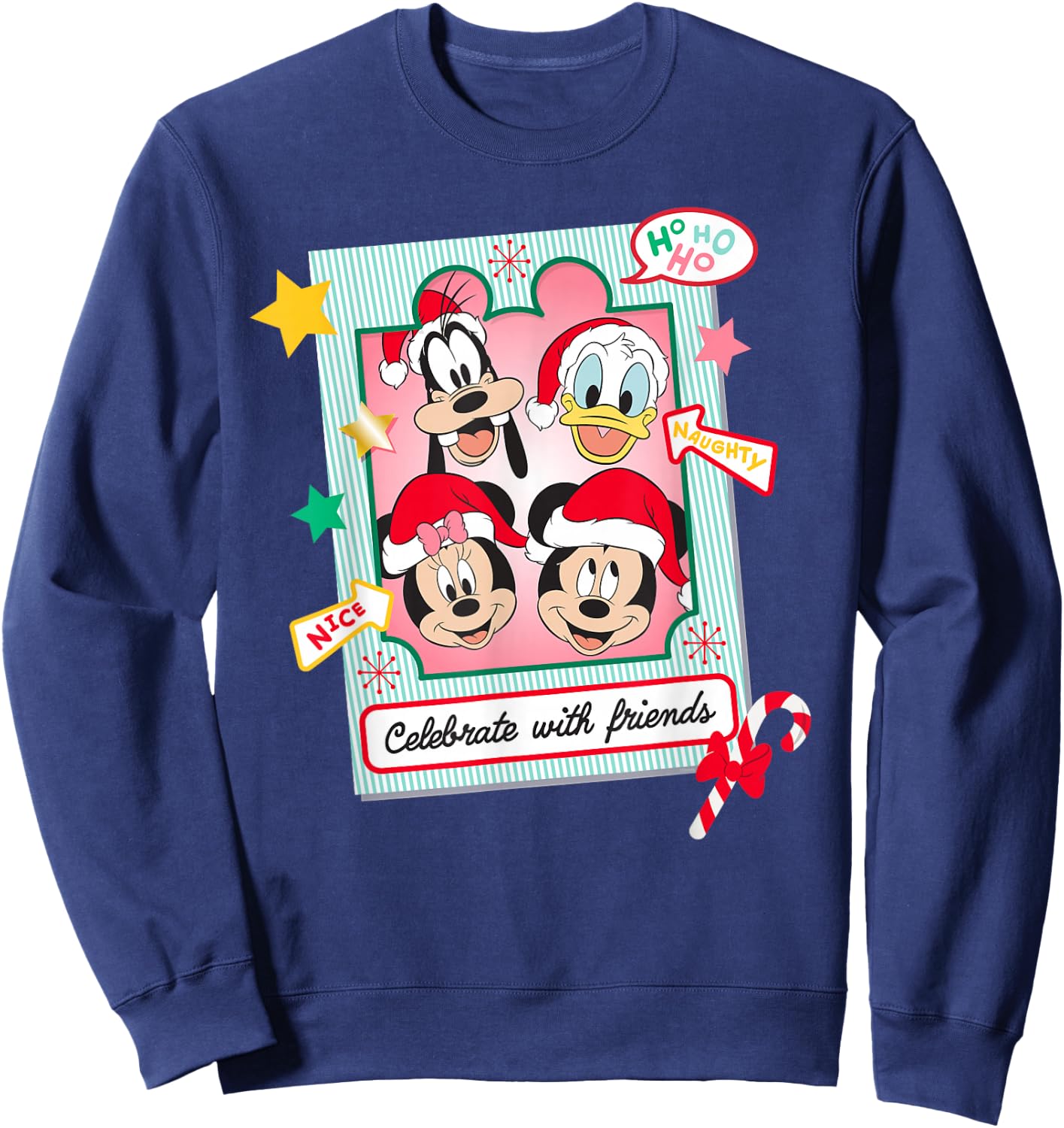 Disney Mickey Mouse & Pals Christmas Celebrate with Friends Sweatshirt - Sweatshirt | Navy